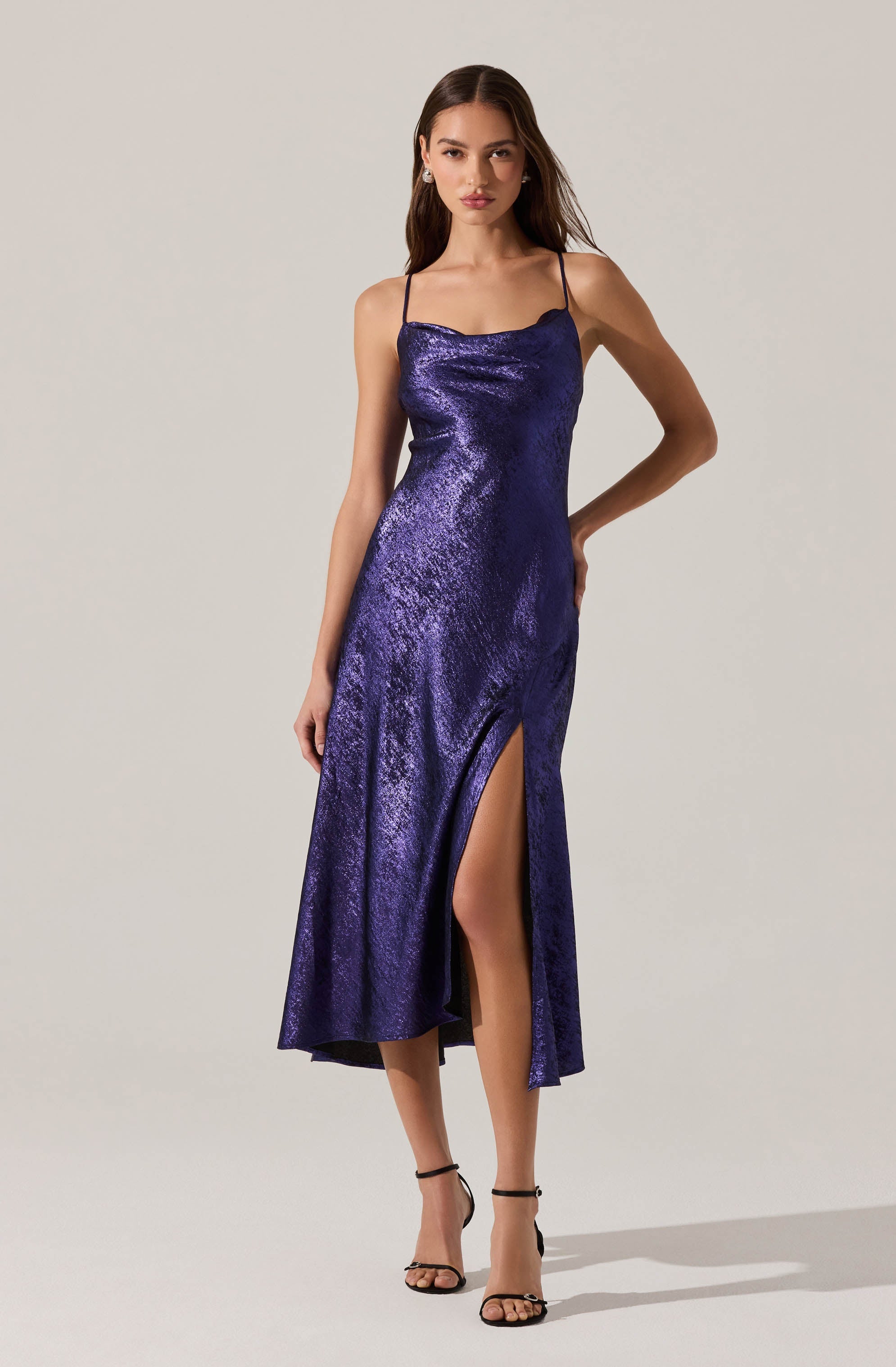 Gaia Metallic Midi Dress