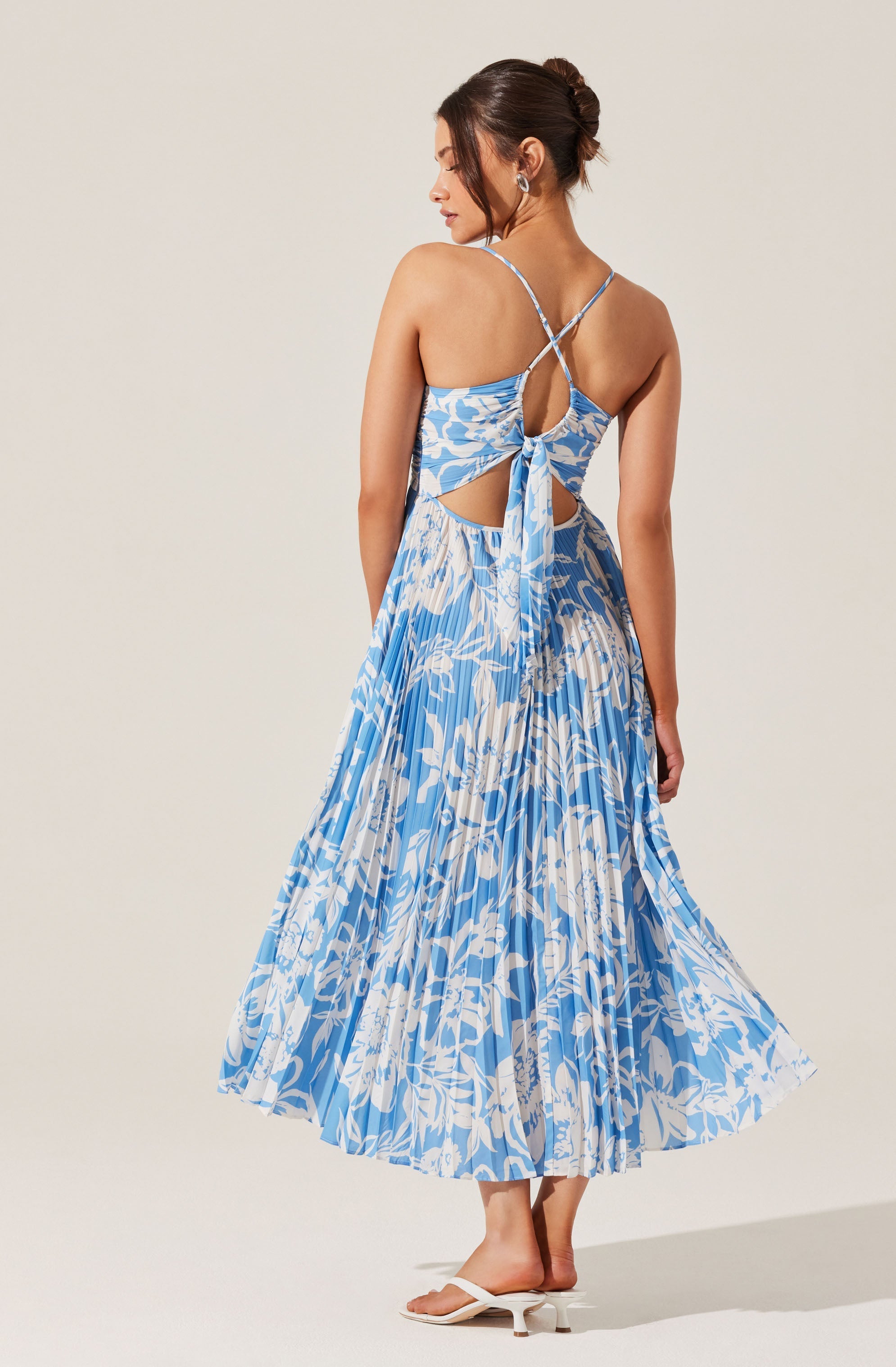 Blythe Floral Plisse Midi Dress