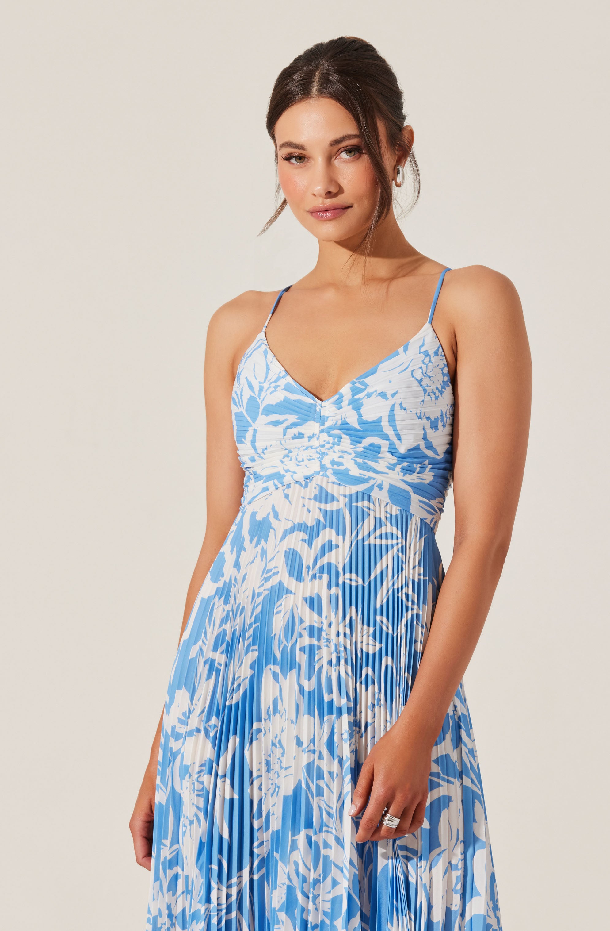 Blythe Floral Plisse Midi Dress