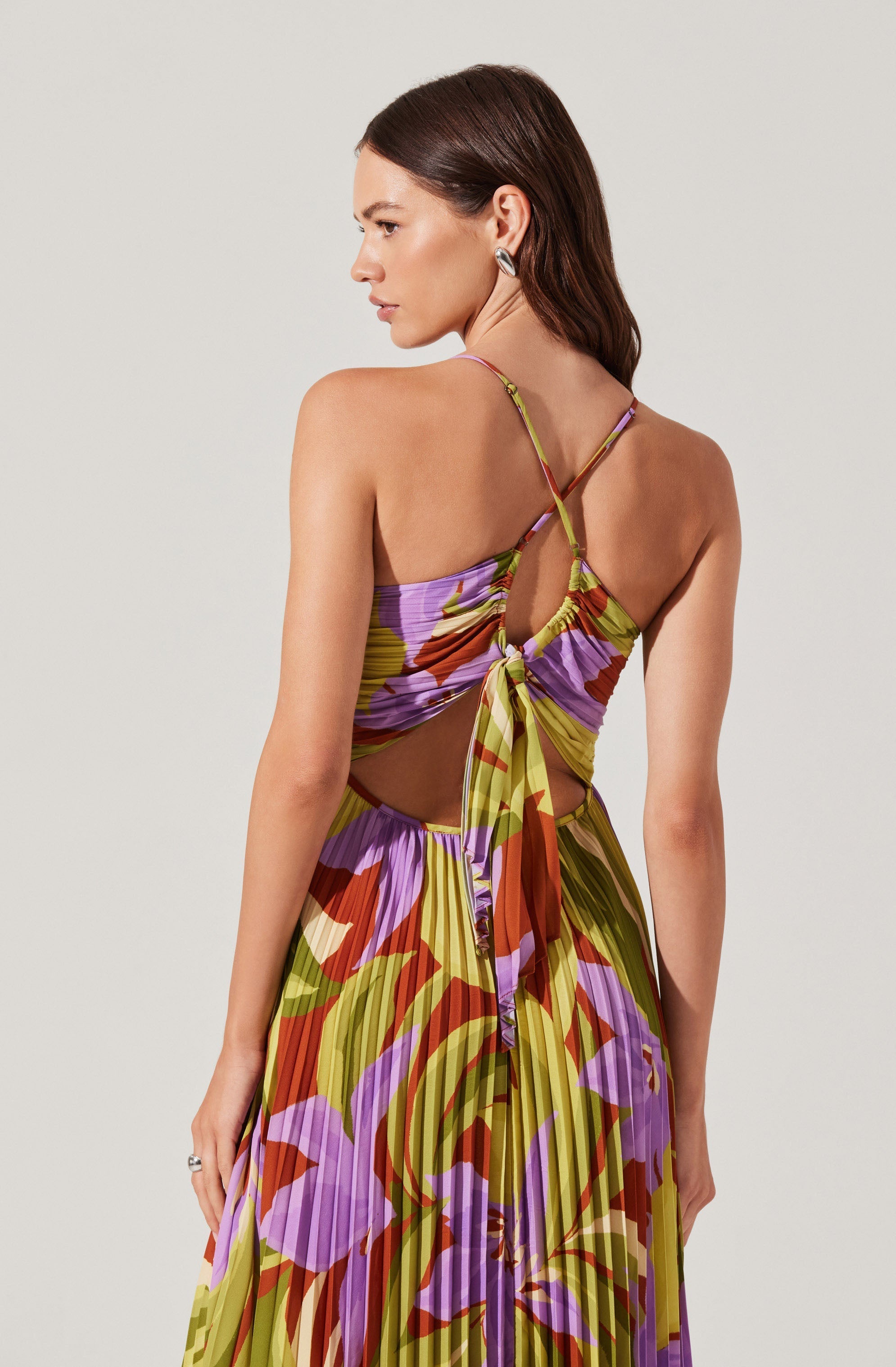 Blythe Floral Plisse Midi Dress