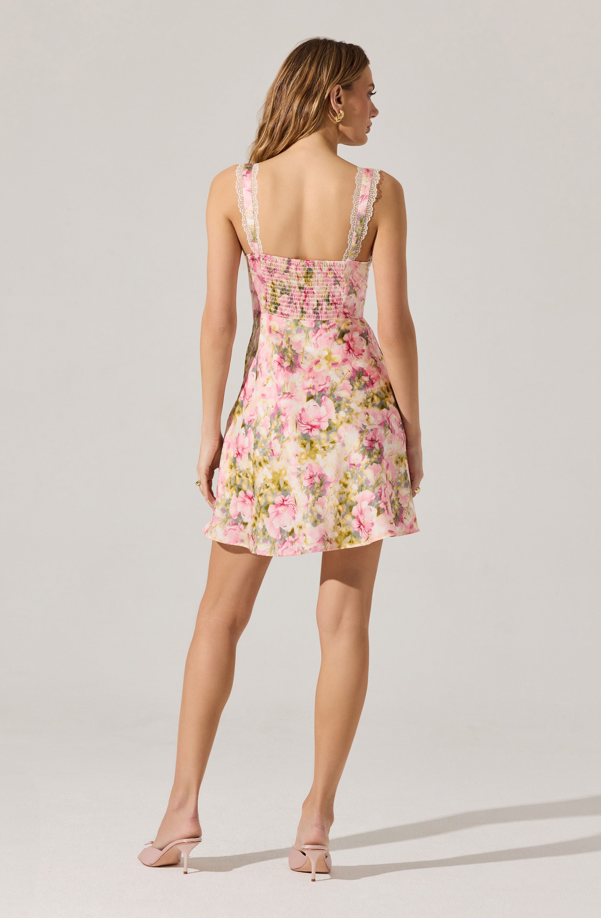 Alva Satin Floral Mini Dress