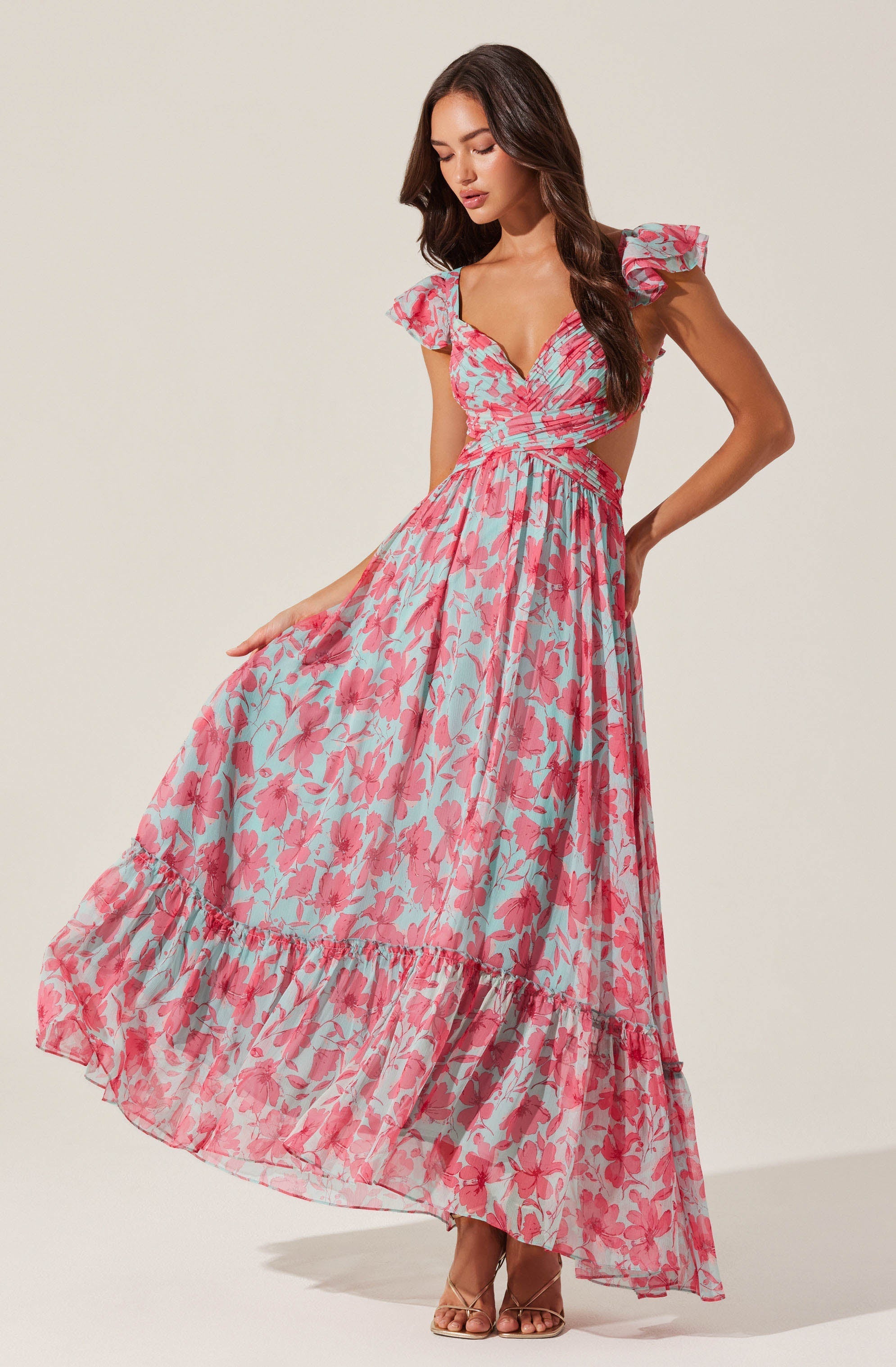 Primrose Floral Strappy Back Maxi Dress