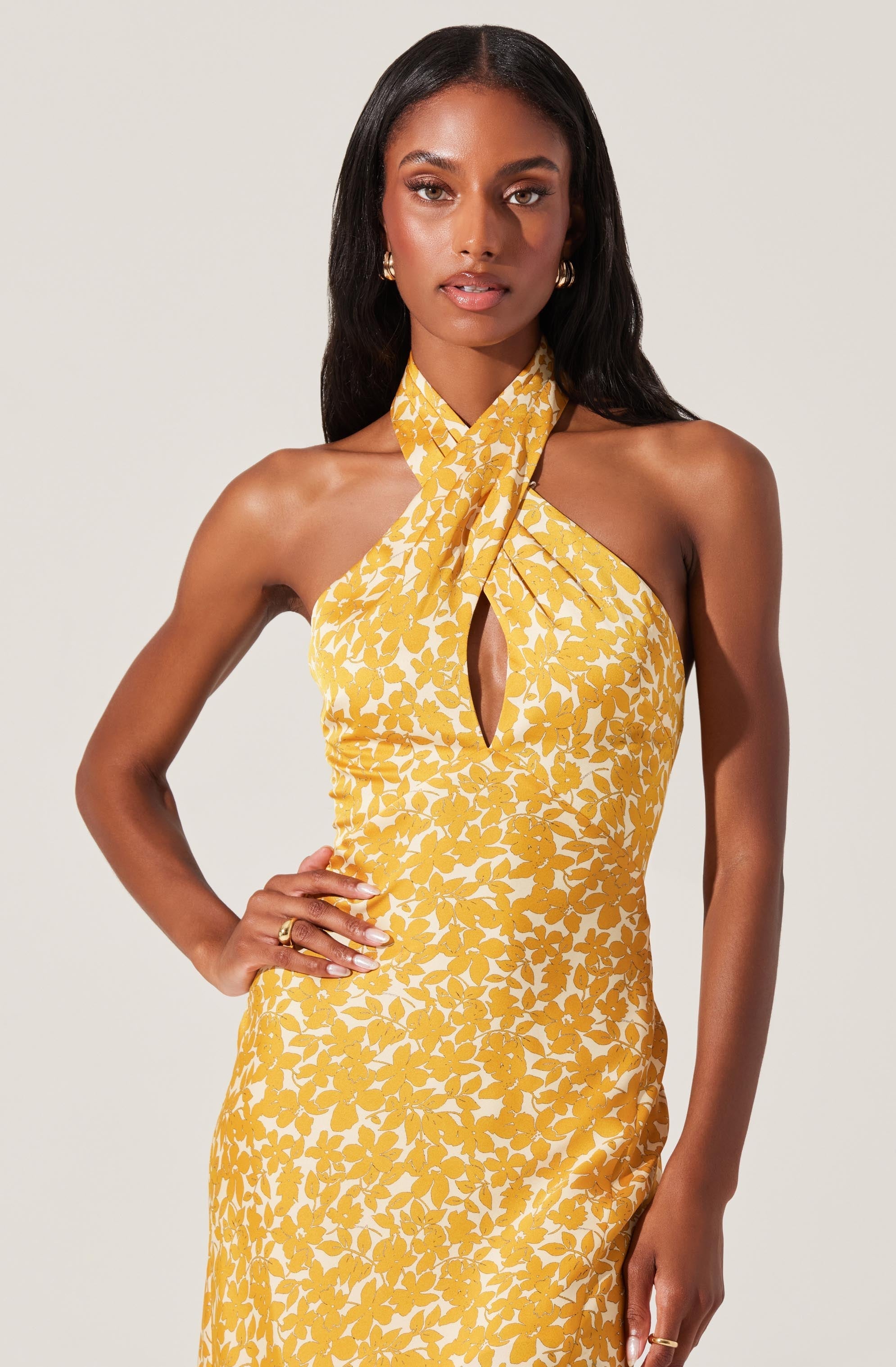 Marissa Floral Halter Neck Dress