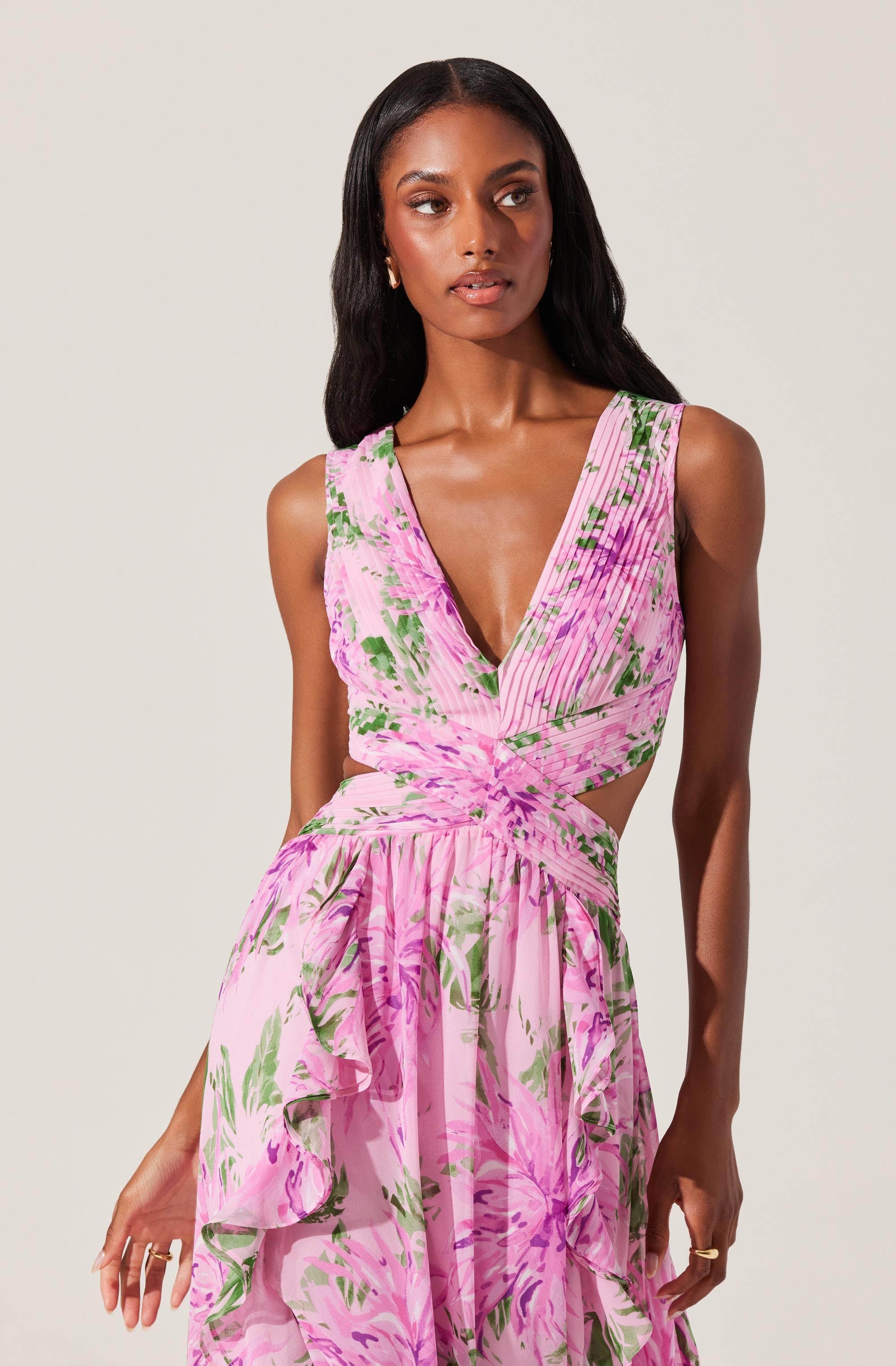 Noya Floral Cutout Maxi Dress