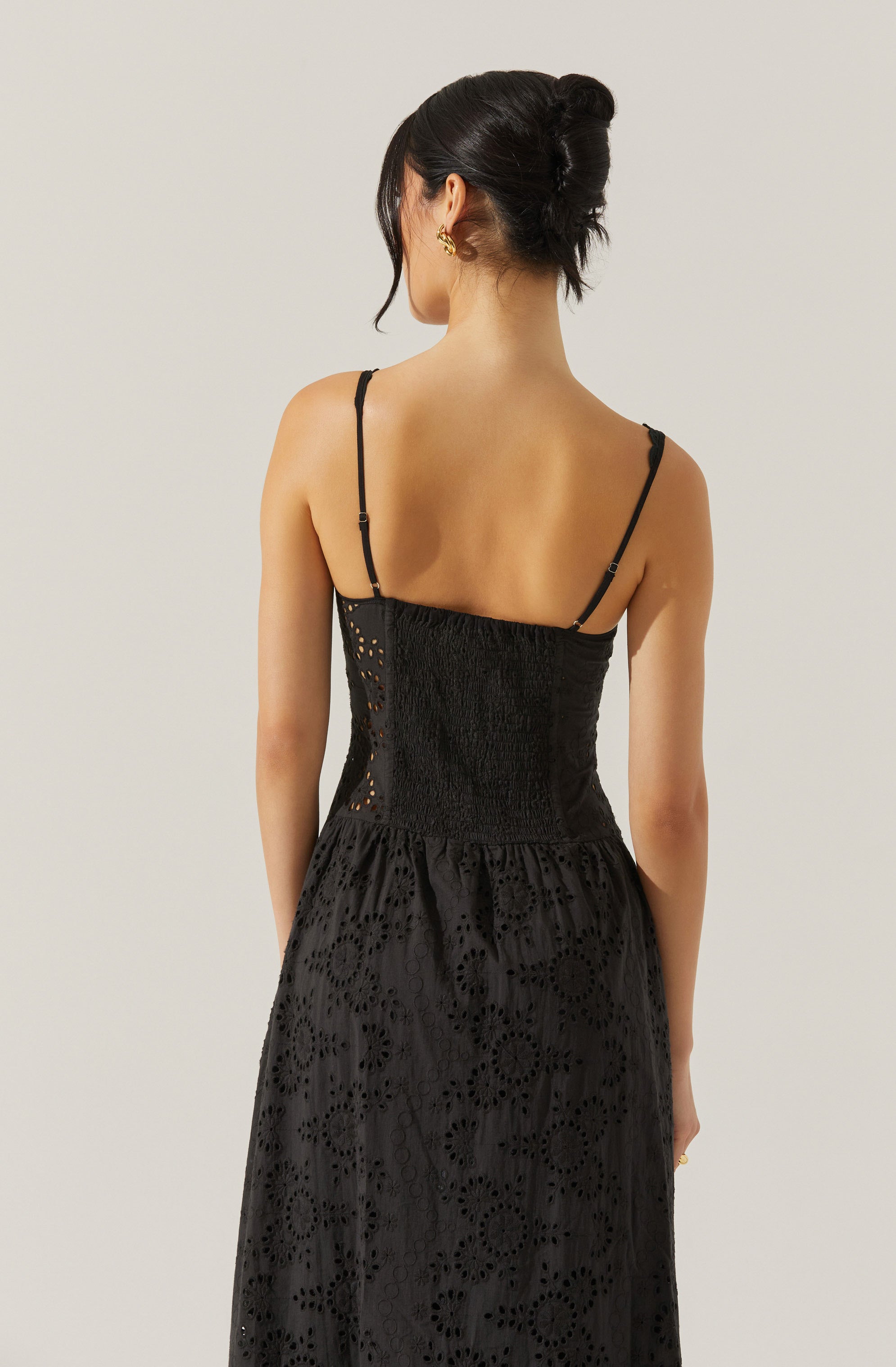 Yamila Eyelet Floral Midi Dress