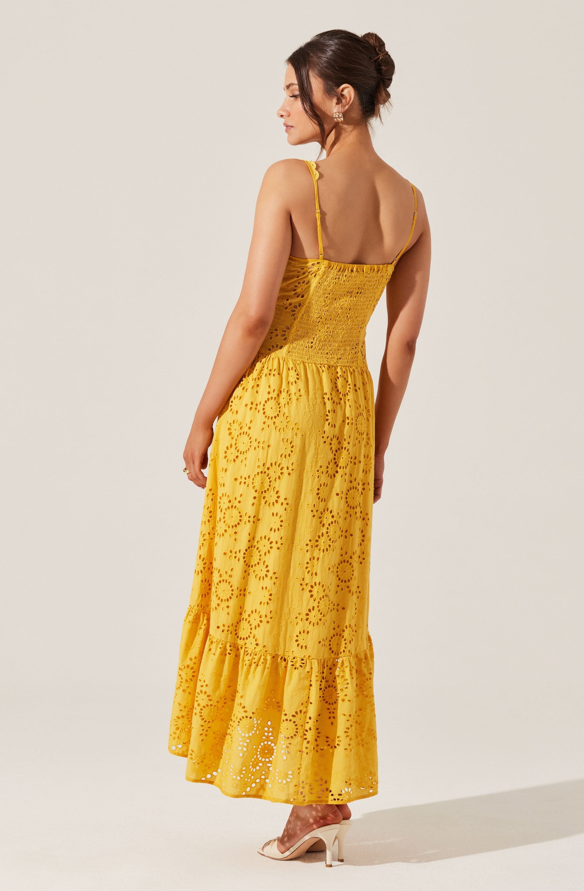 Yamila Eyelet Floral Midi Dress