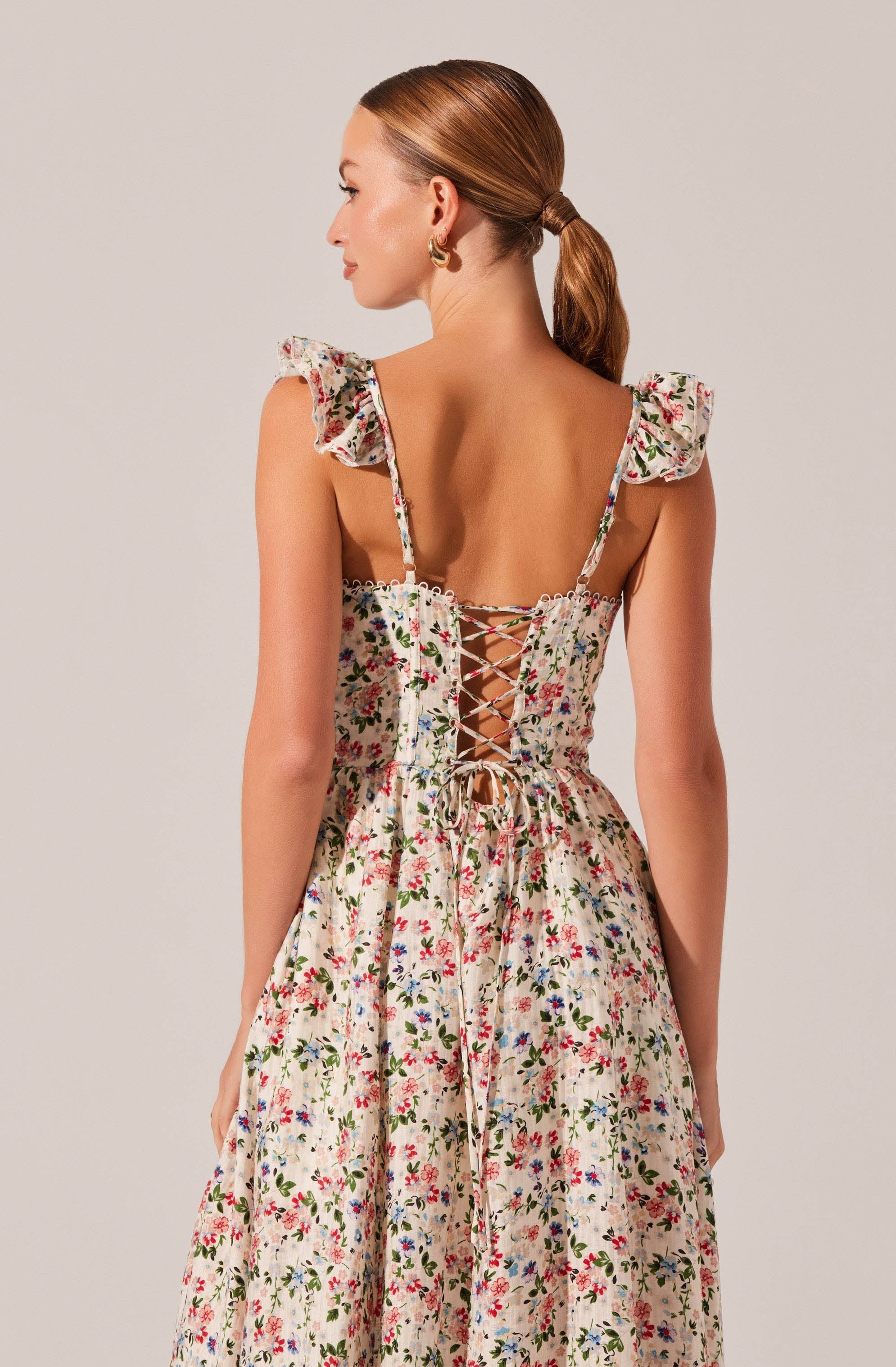 Wedelia Floral Bustier Midi Dress