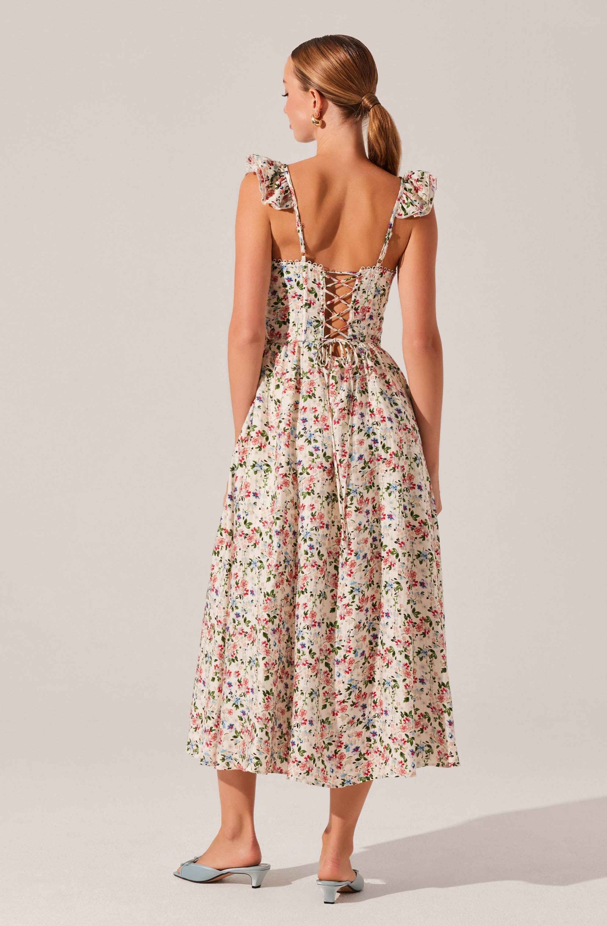 Wedelia Floral Bustier Midi Dress