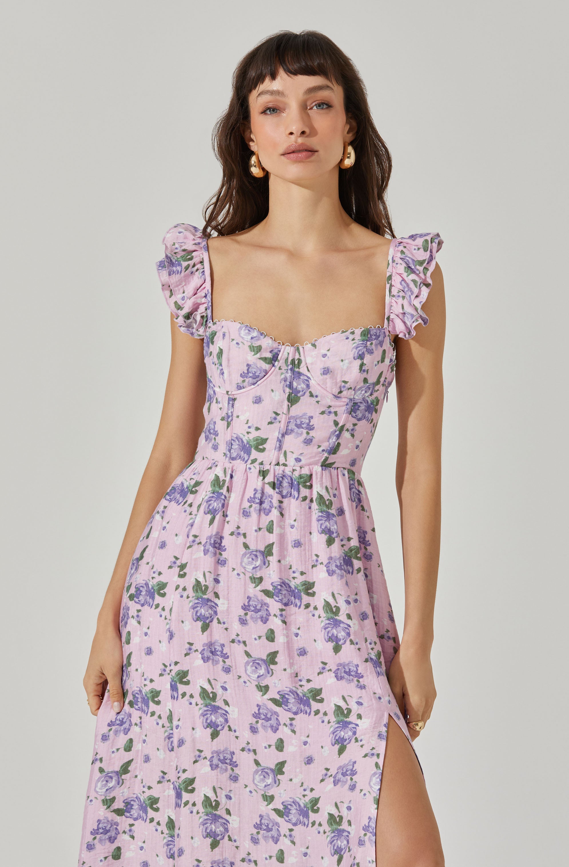 Wedelia Floral Bustier Midi Dress
