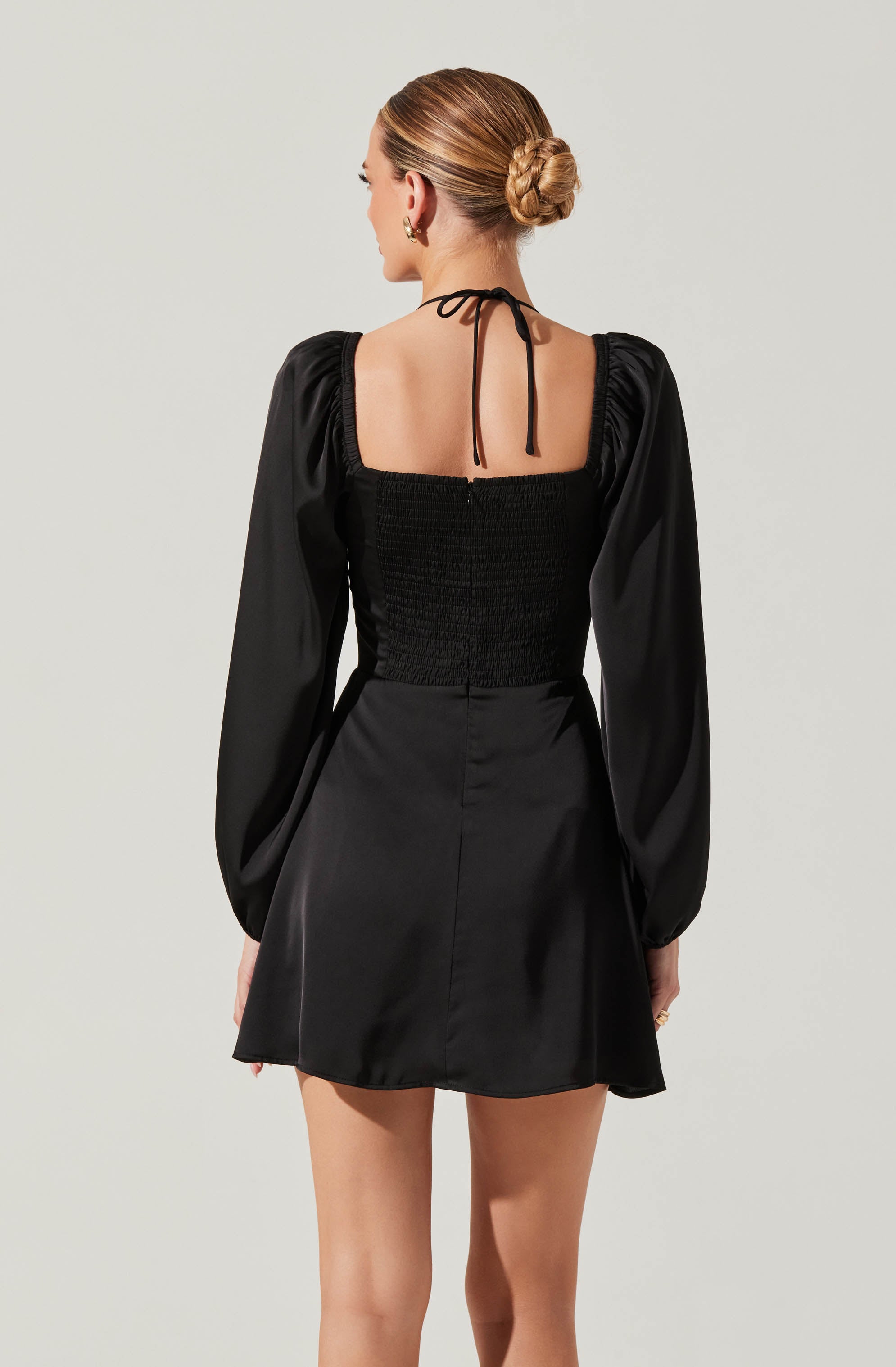 Vivian Satin Halter Mini Dress