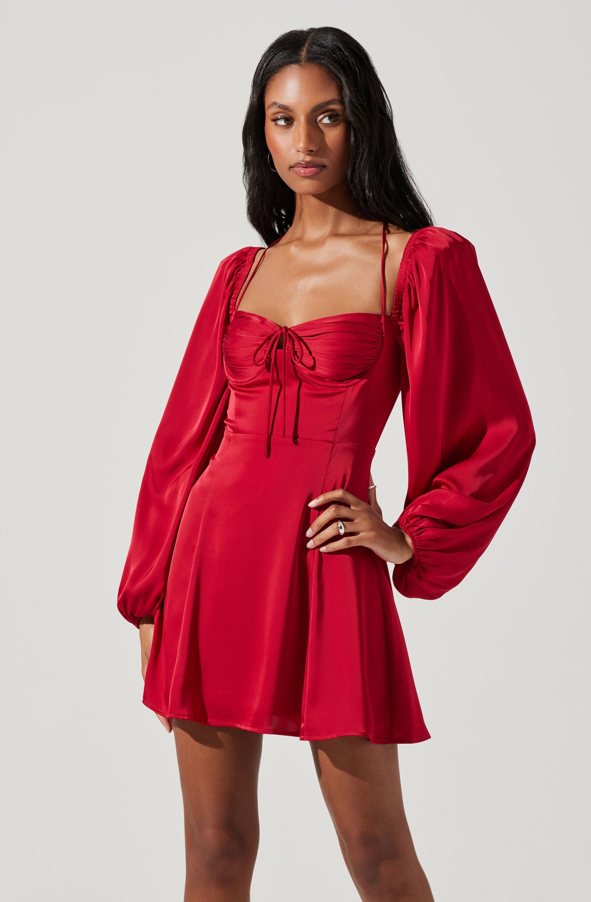 Vivian Satin Halter Mini Dress