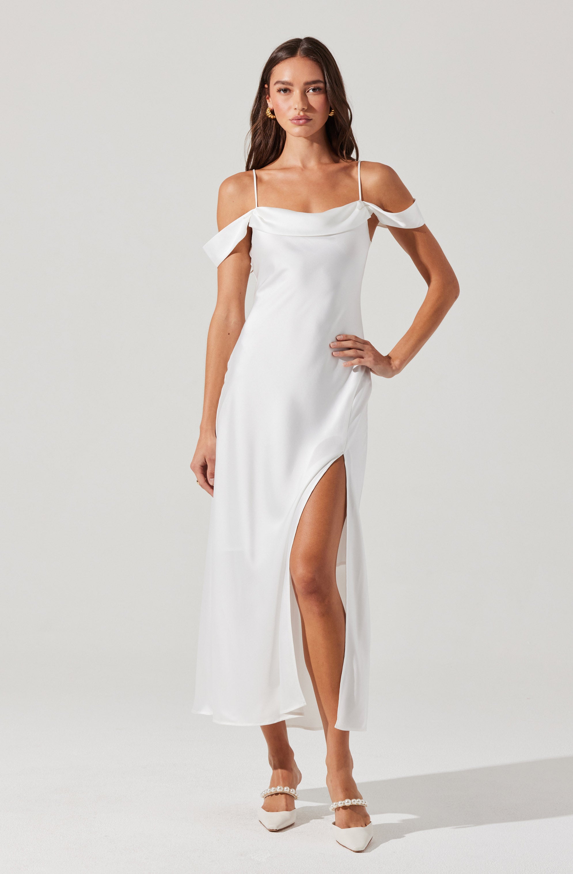 Kitura Cold Shoulder Maxi Dress