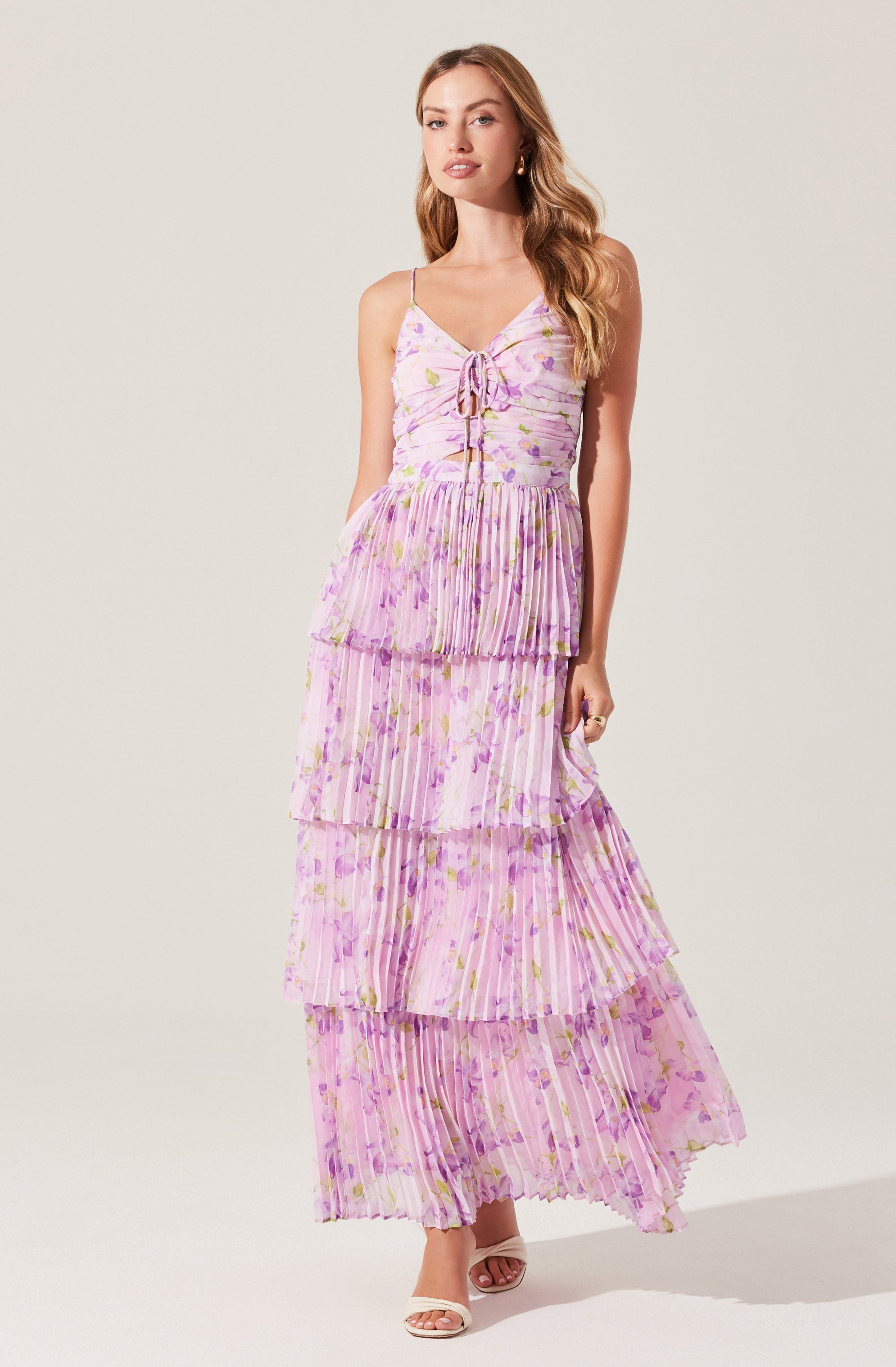 Daytona Pleated Floral Maxi Dress