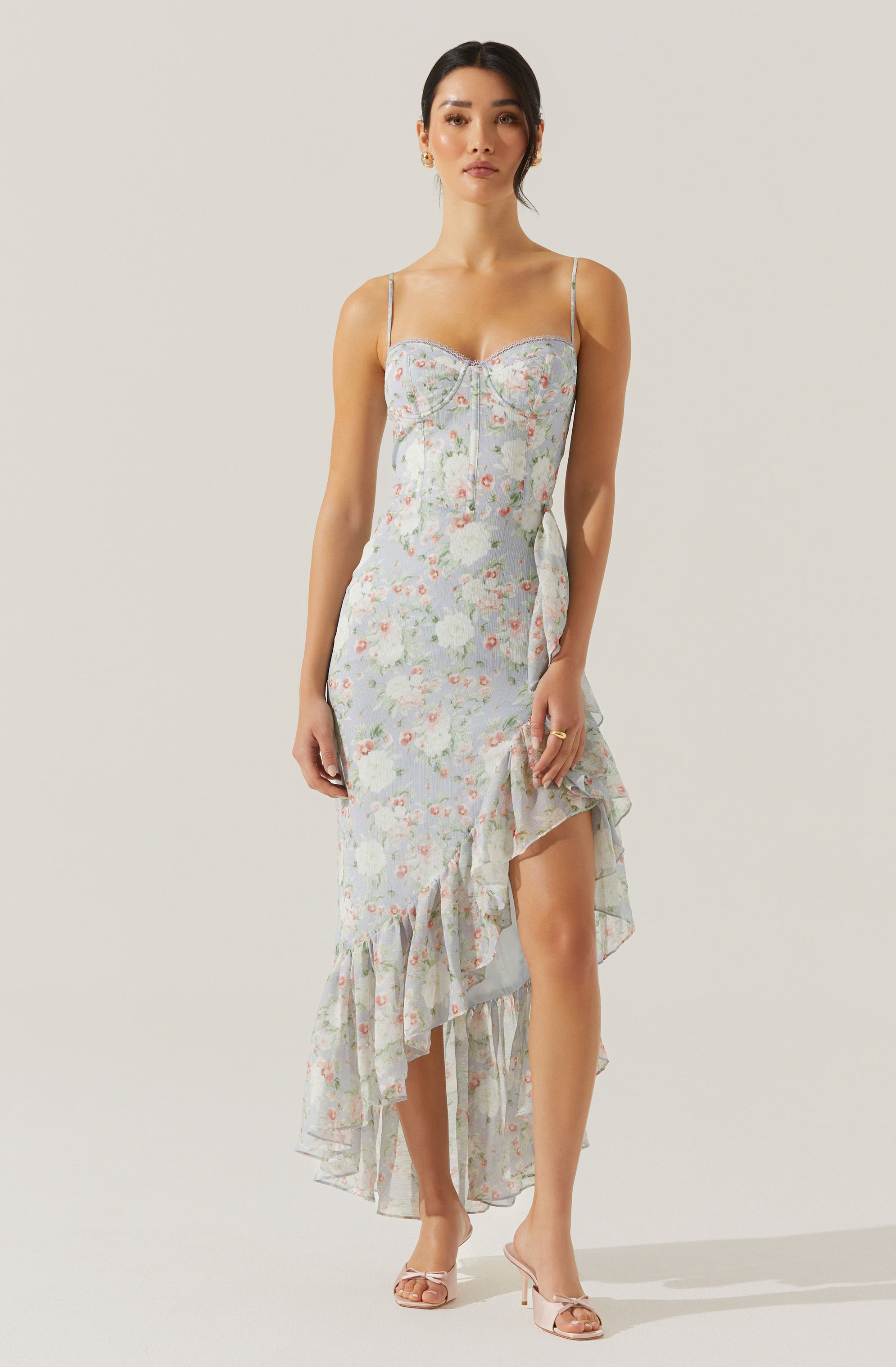 Brisbane Asymmetrical Floral Midi Dress