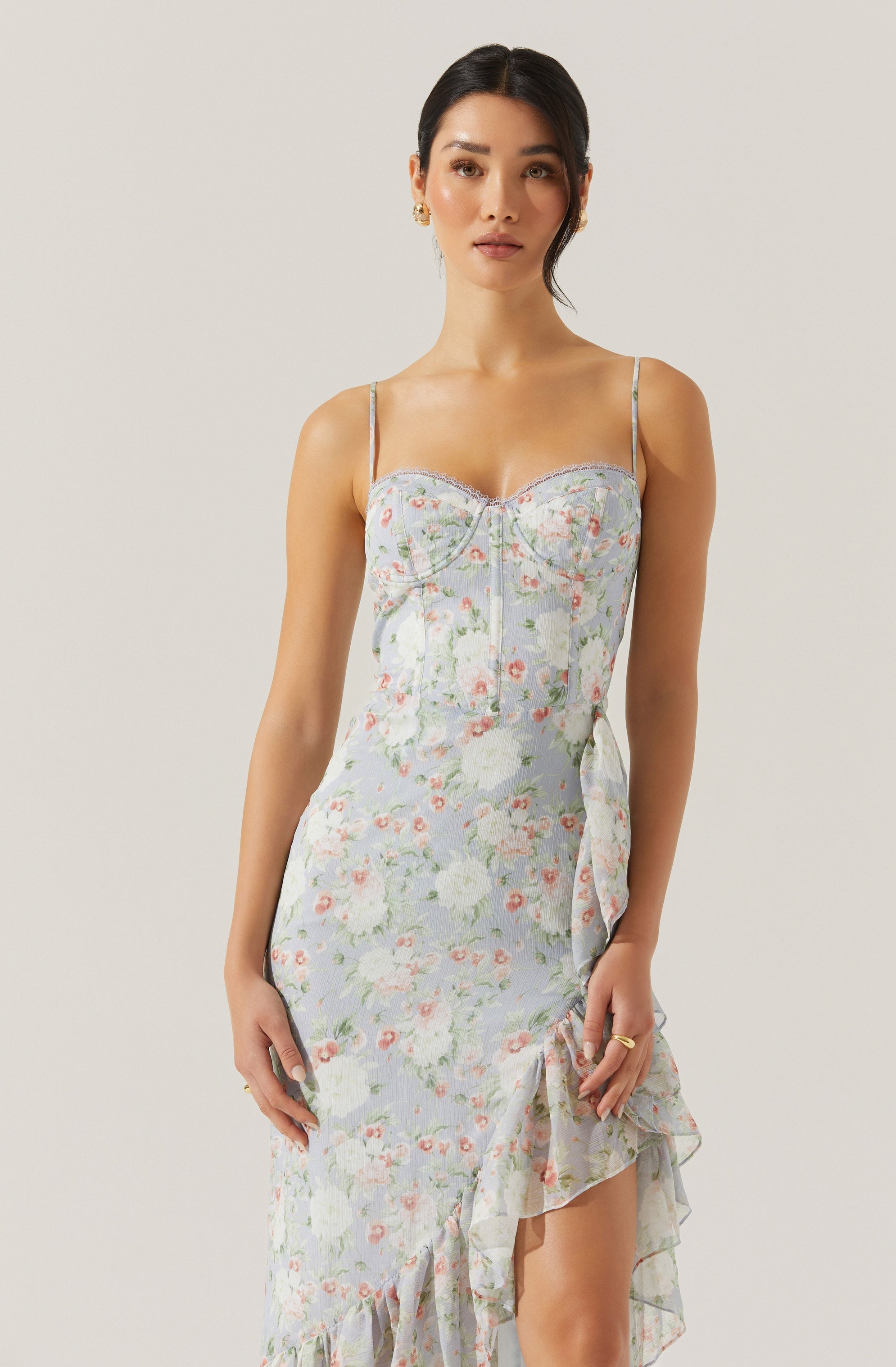 Brisbane Asymmetrical Floral Midi Dress