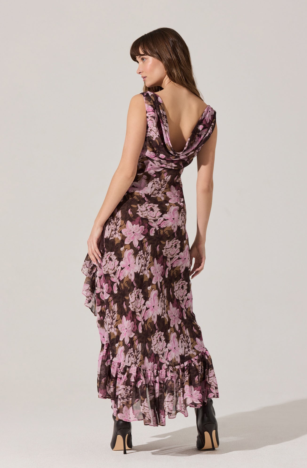 Cecilia Floral Cowl Neck Maxi Dress
