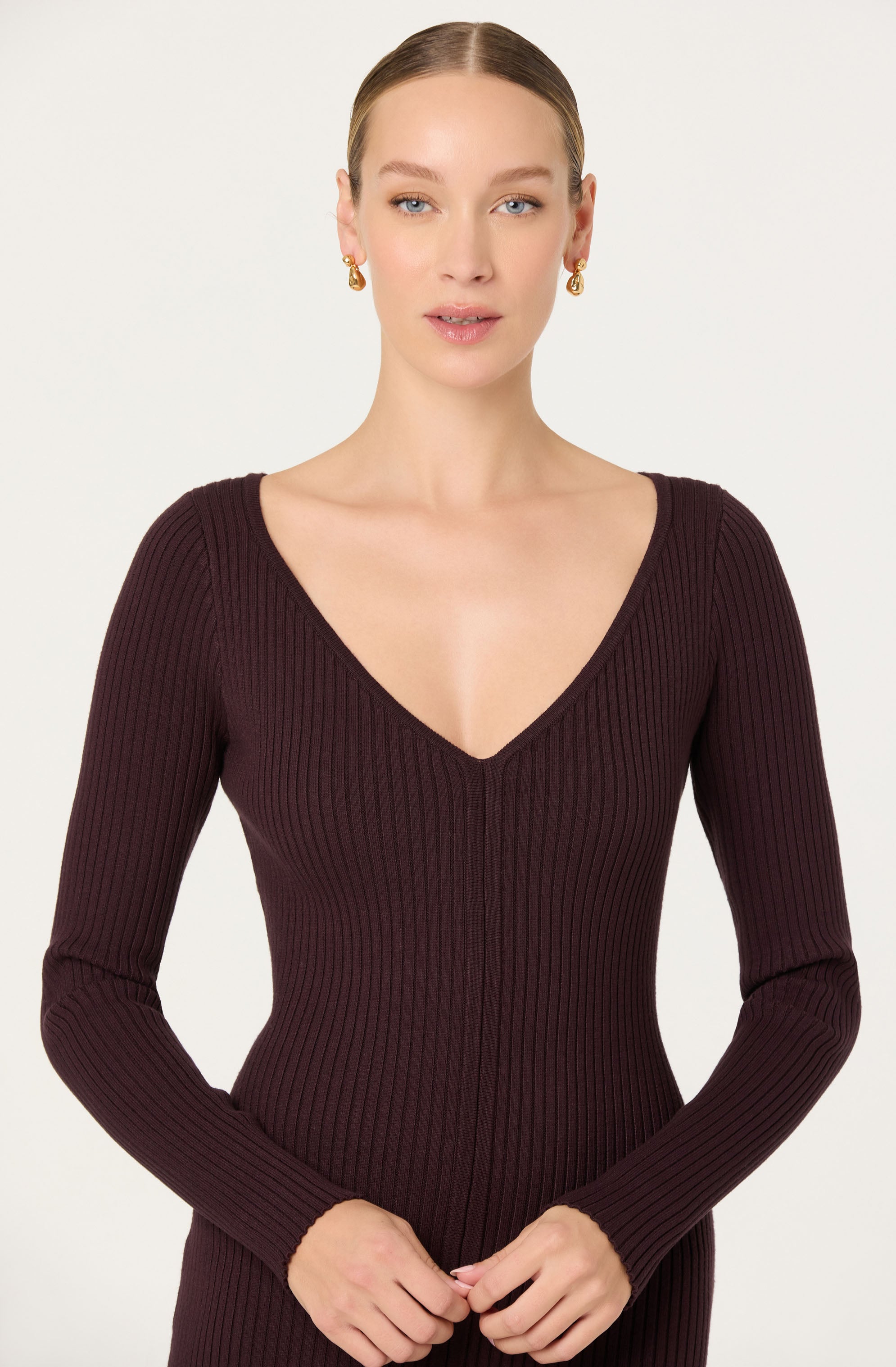Glenda V-neck Maxi Sweater Dress