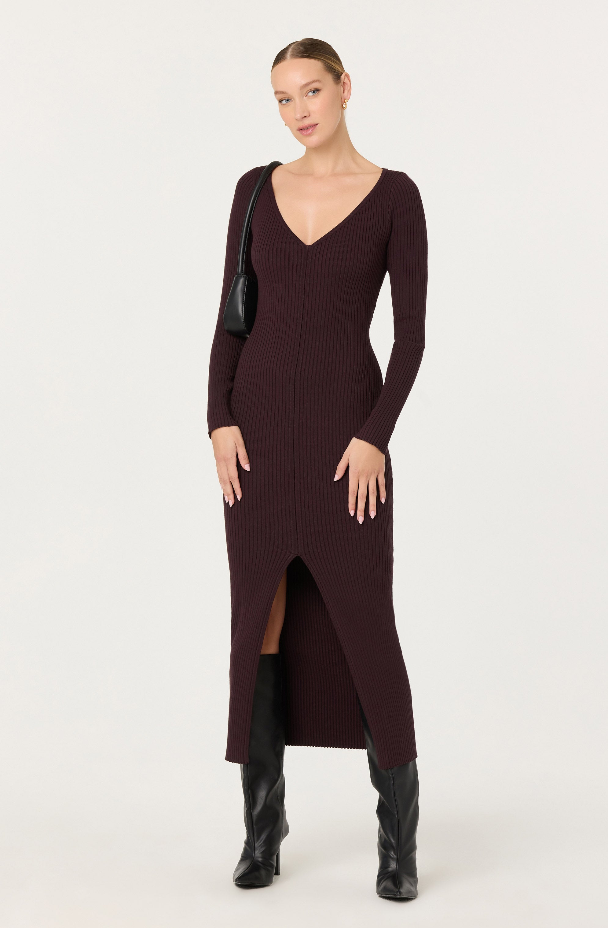 Glenda V-neck Maxi Sweater Dress