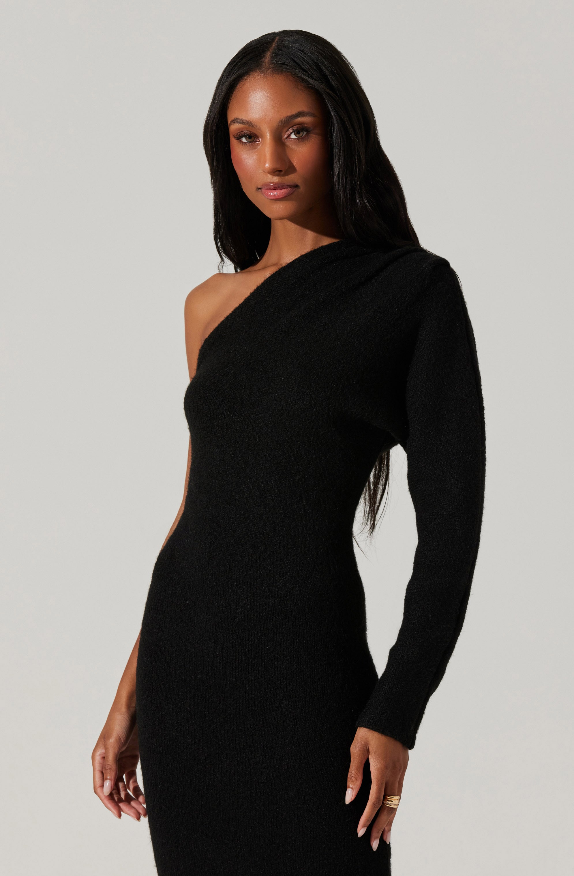Finola One Shoulder Sweater Dress