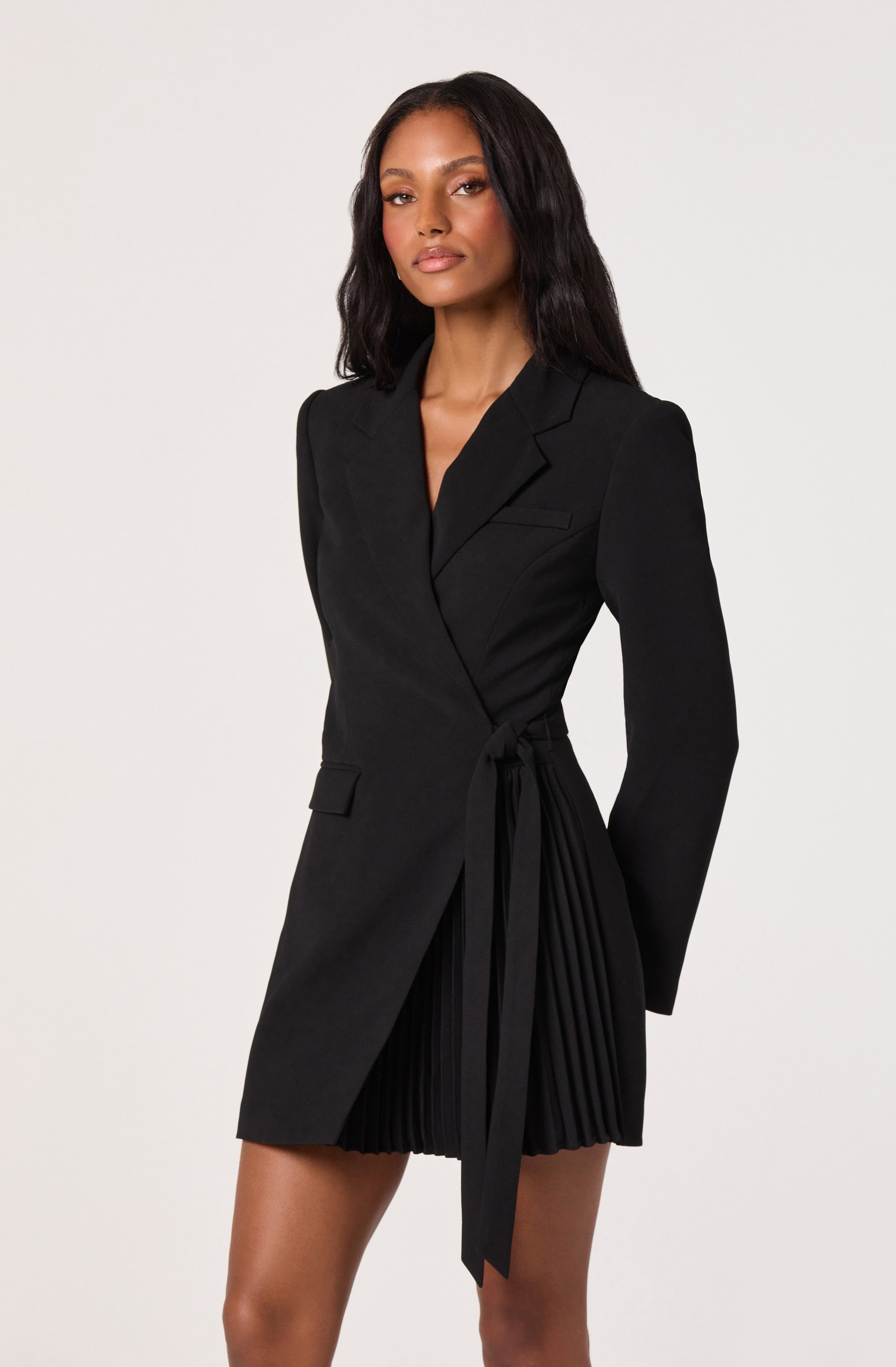 Kesari Pleated Blazer Wrap Dress