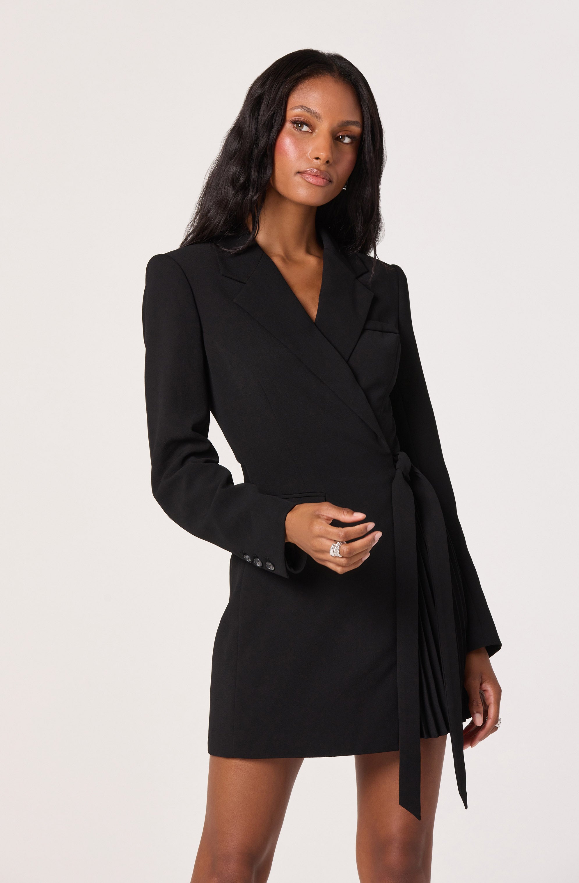 Kesari Pleated Blazer Wrap Dress
