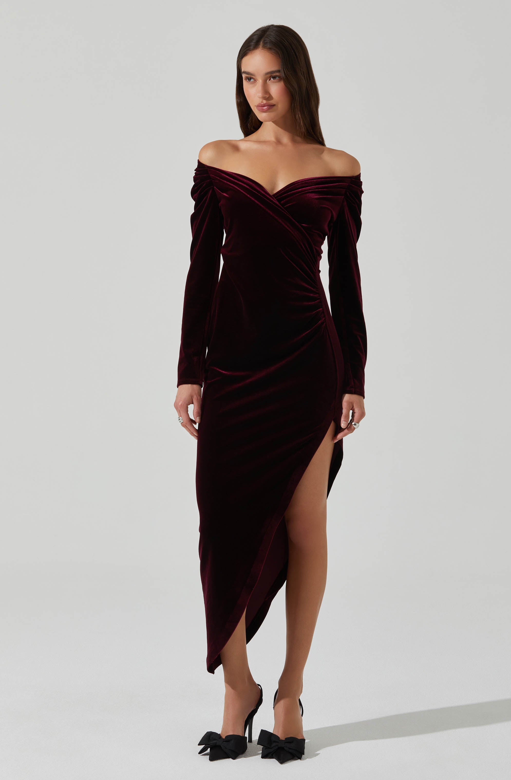 Sirica Velvet Off Shoulder Dress
