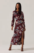 Elyse Satin Floral Midi Dress