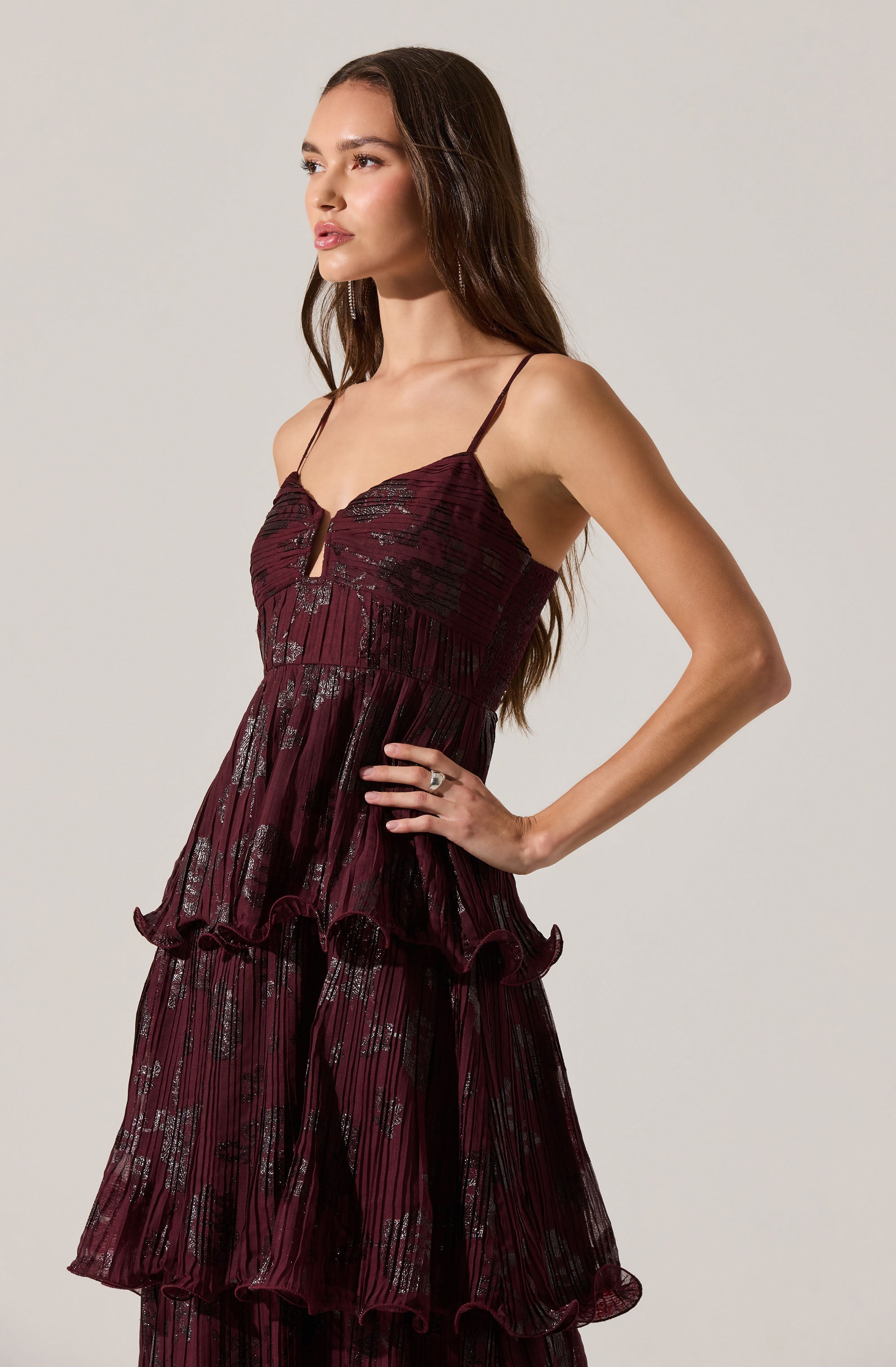 Lupin Floral Pleated Maxi dress