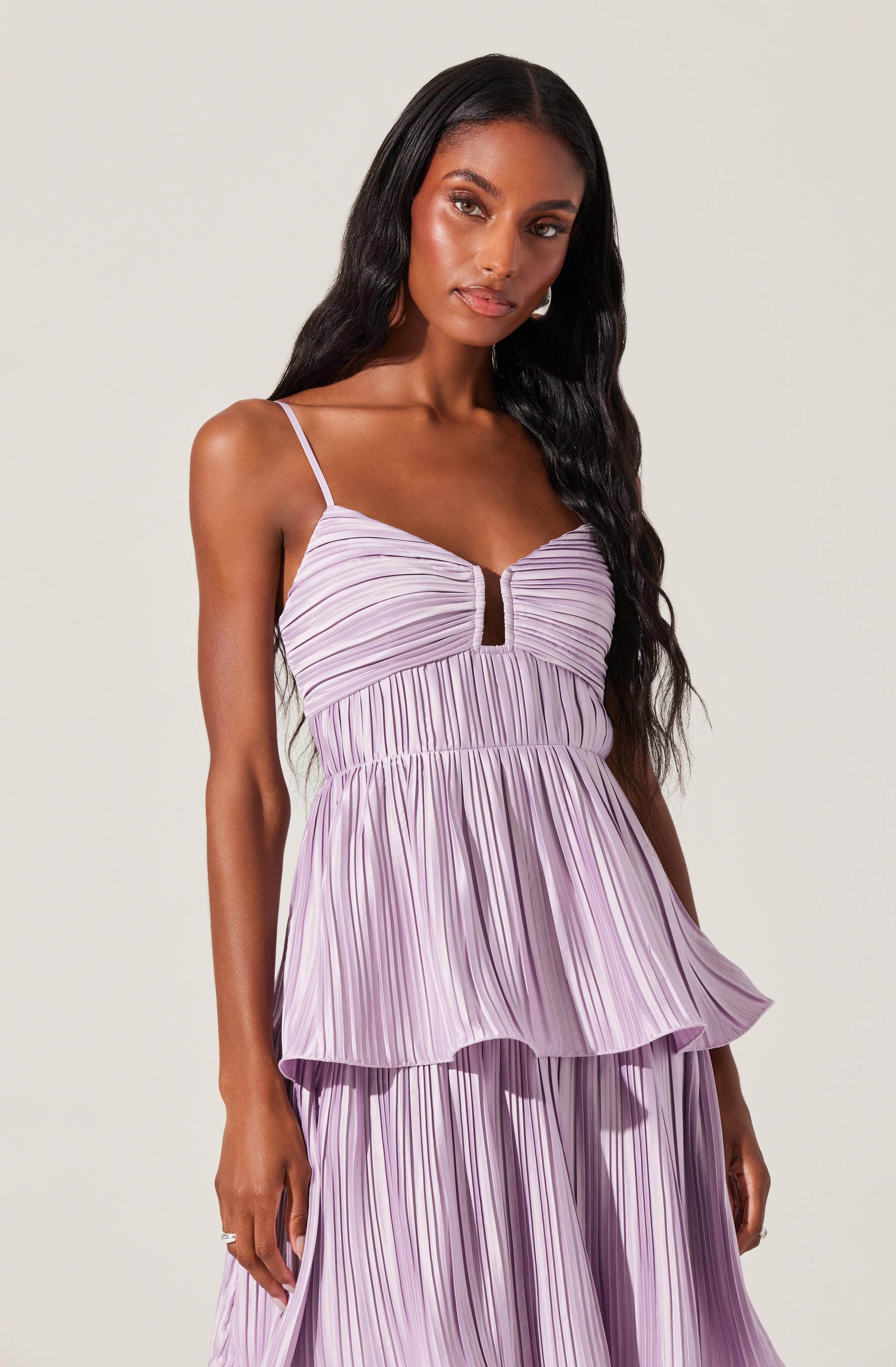 Lupin Pleated Tiered Maxi Dress