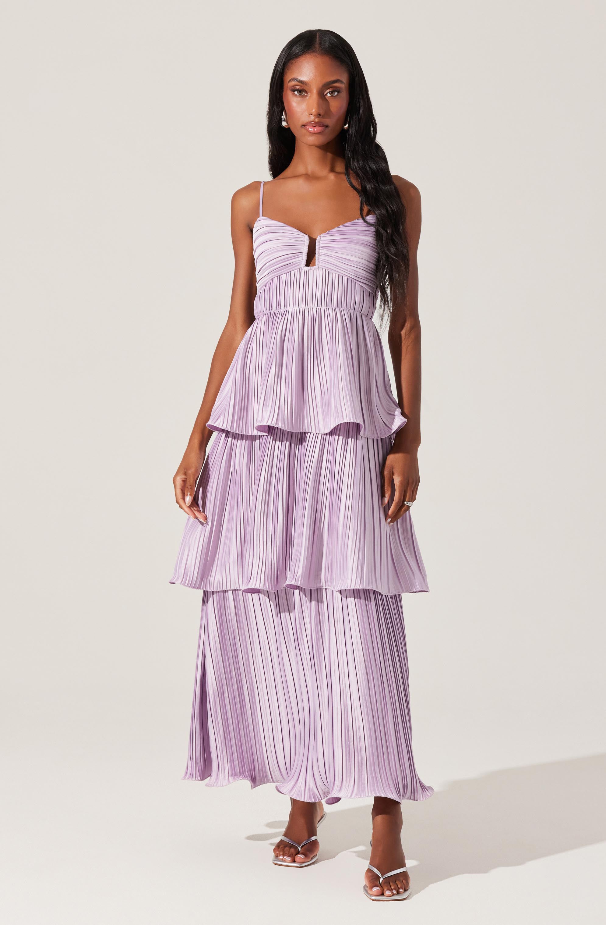Lupin Pleated Tiered Maxi Dress