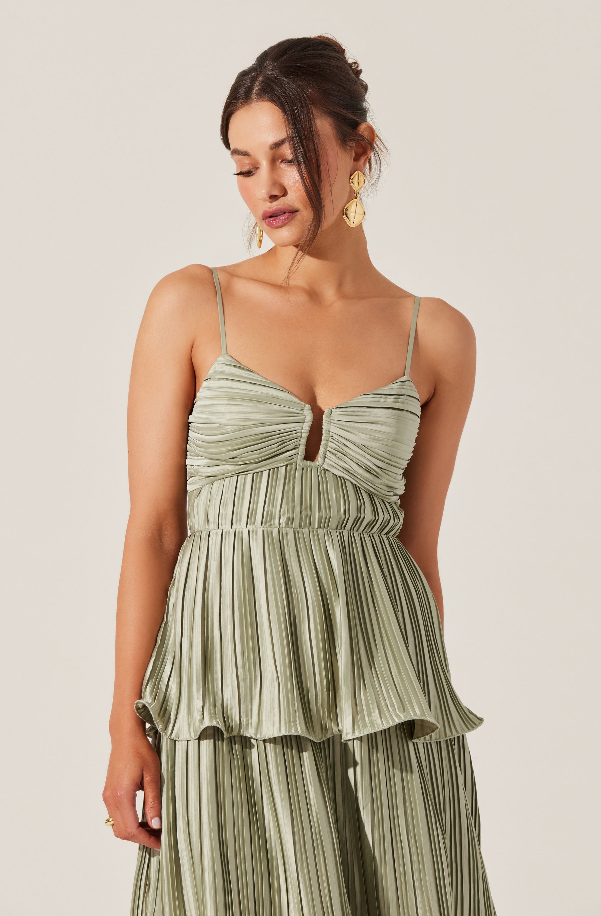 Lupin Pleated Tiered Maxi Dress