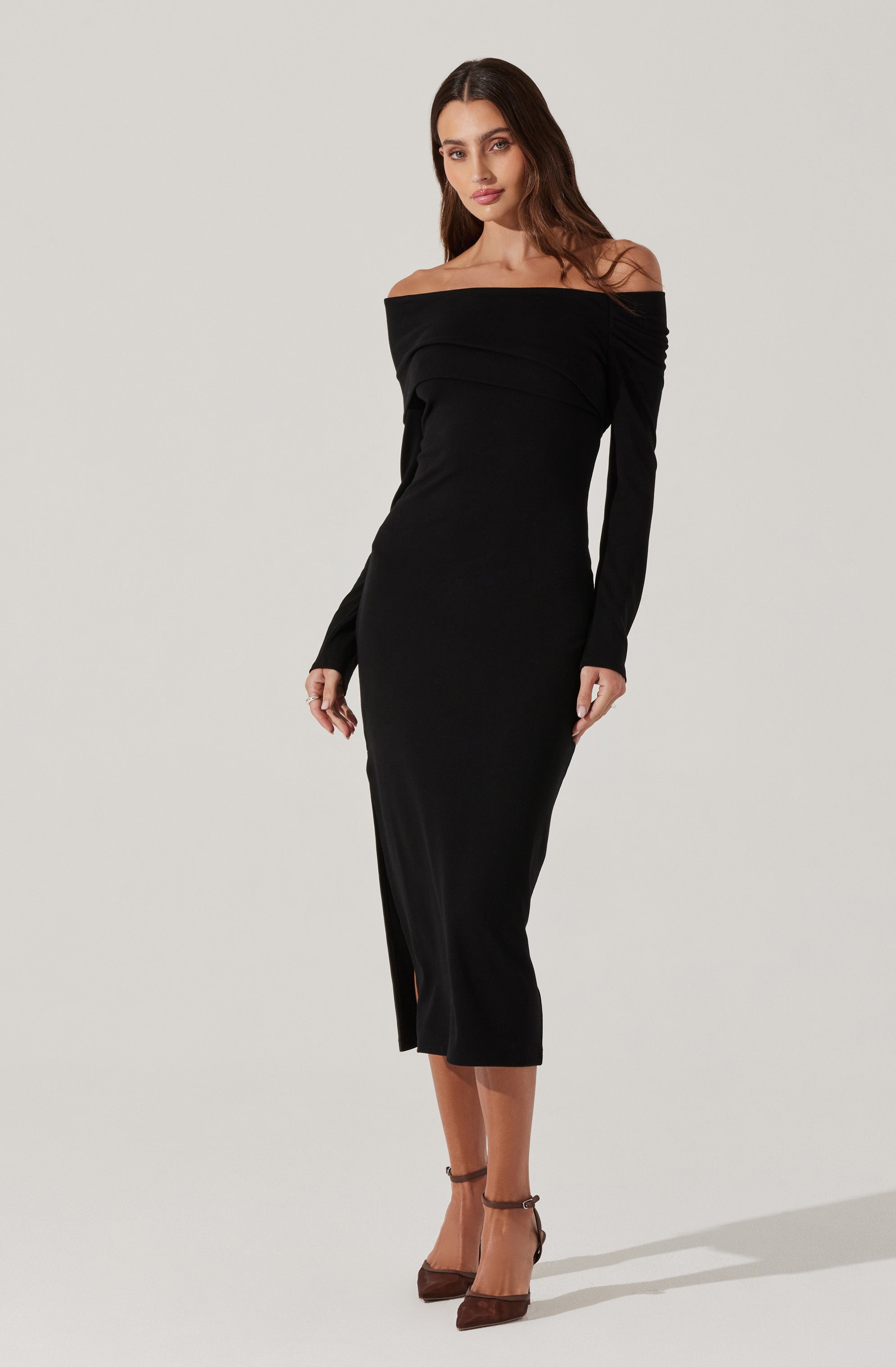 Jada Off Shoulder Midi Dress