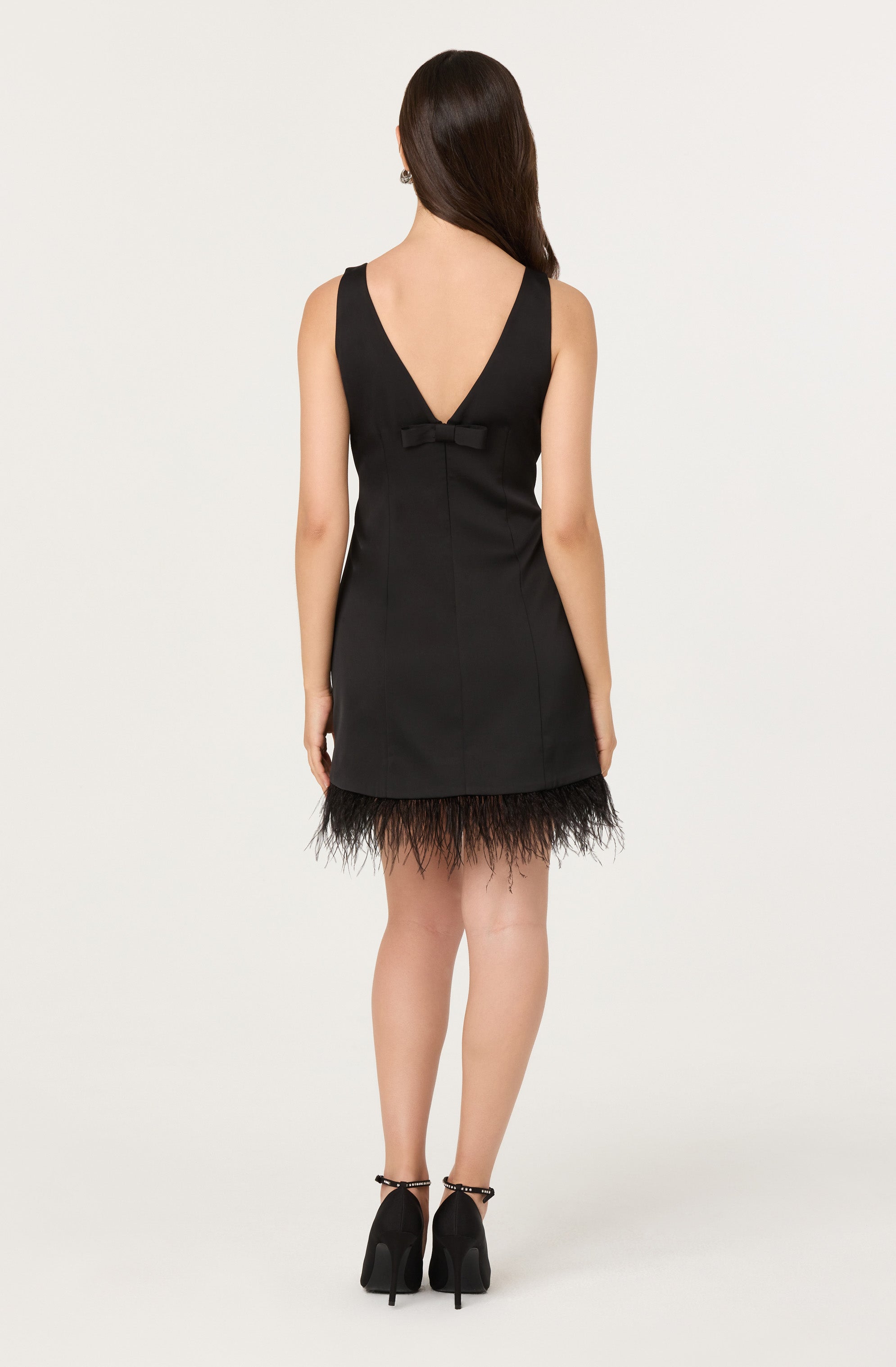 Alisanne Feather Trim Mini Dress