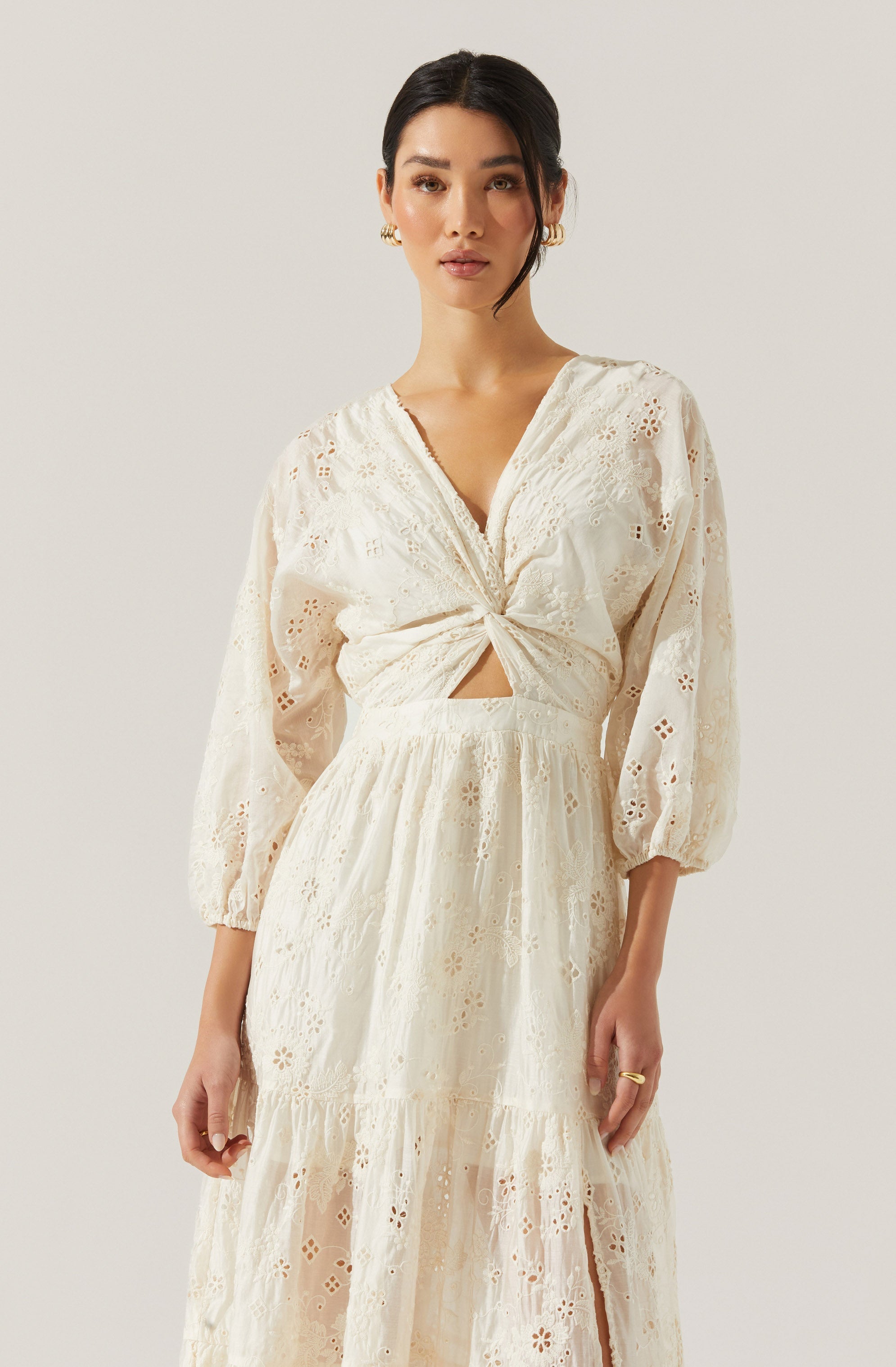 Jesalyn Floral Eyelet Maxi Dress