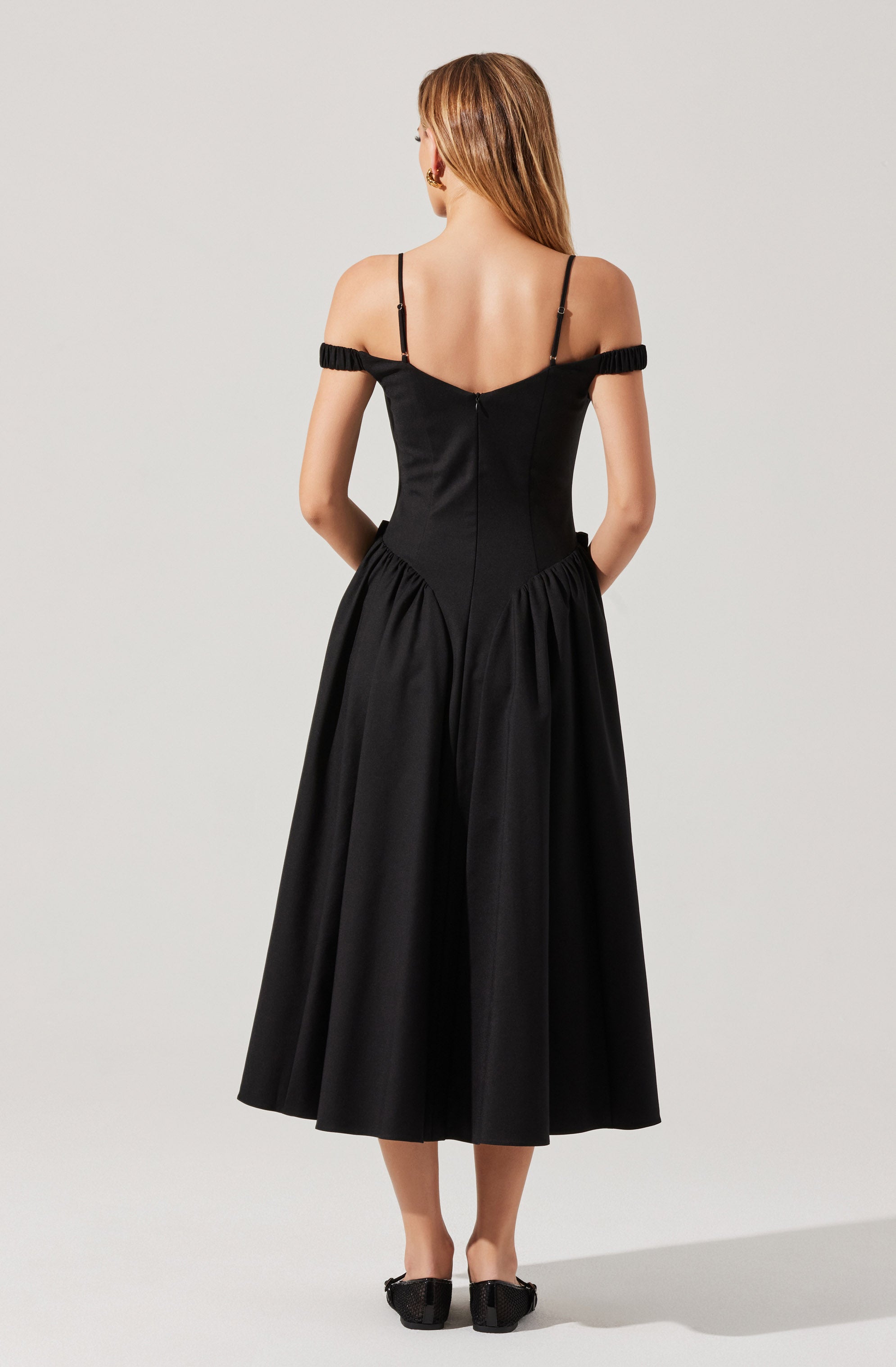 Elvinia Off Shoulder Midi Dress