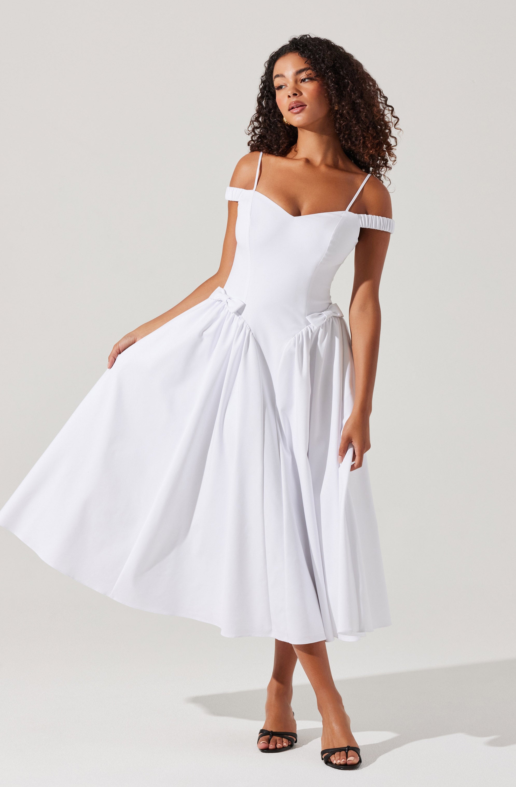 Elvinia Off Shoulder Midi Dress