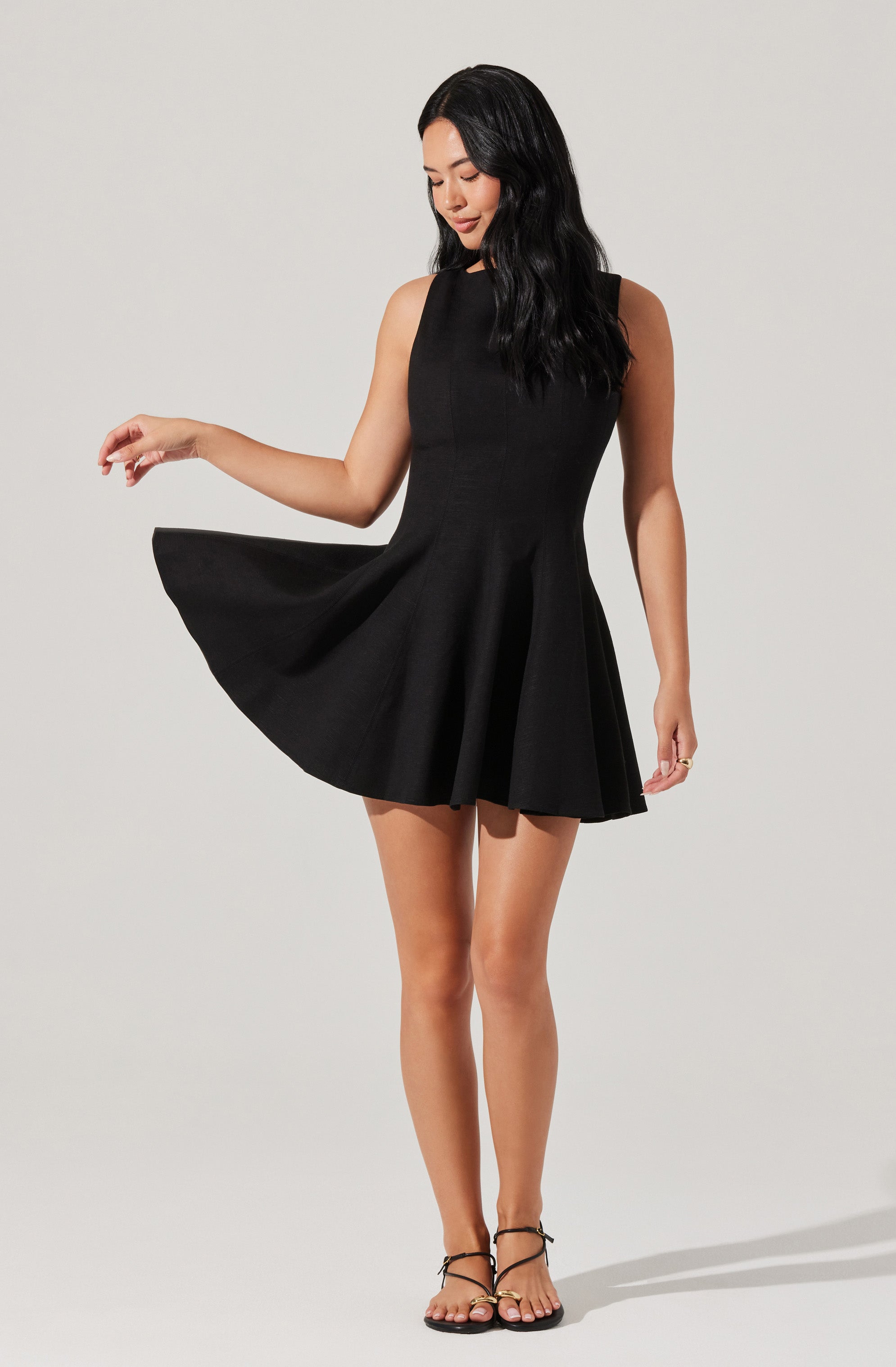 Xaria Linen-Blend Mini Dress