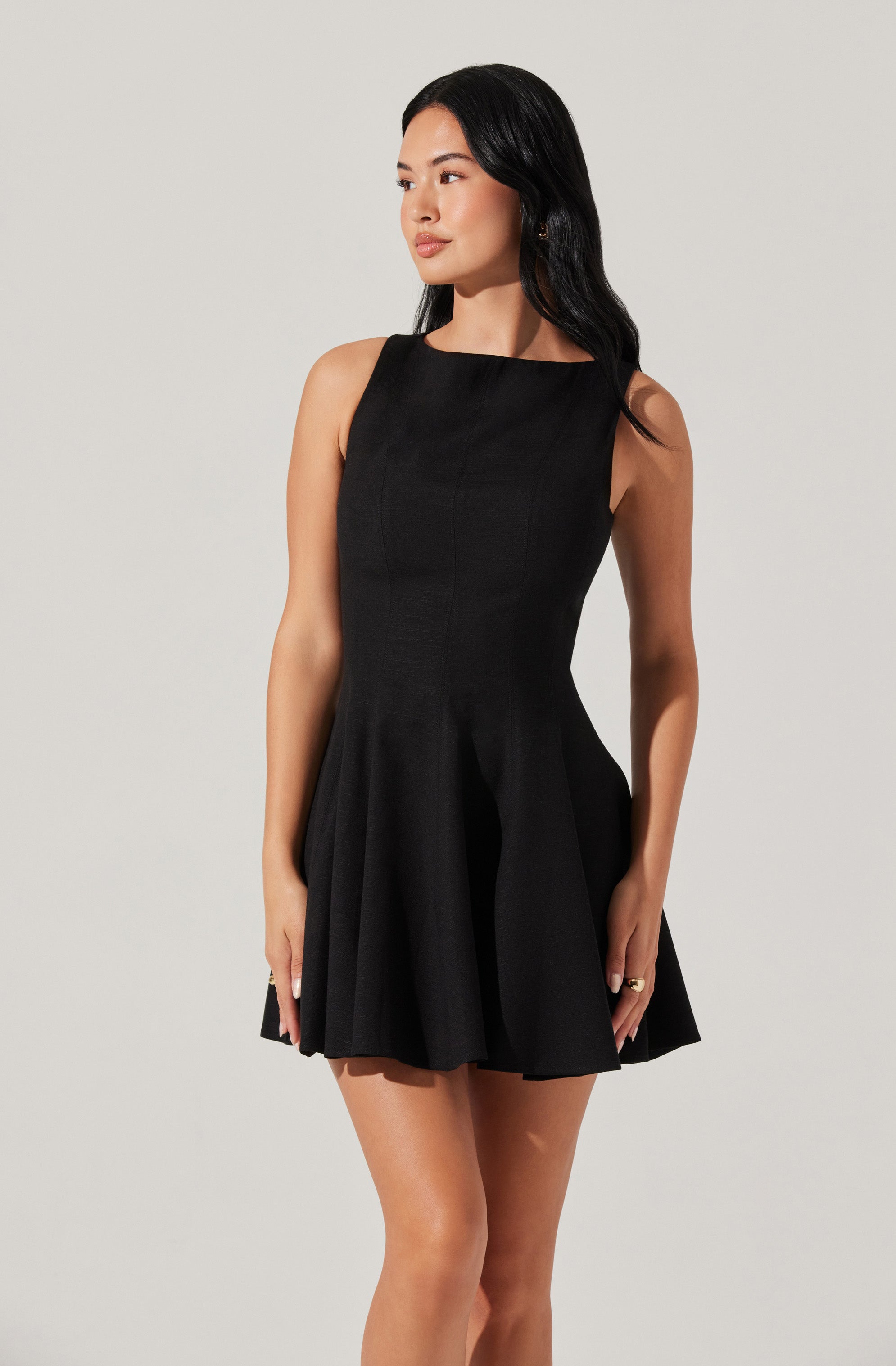 Xaria Linen-Blend Mini Dress