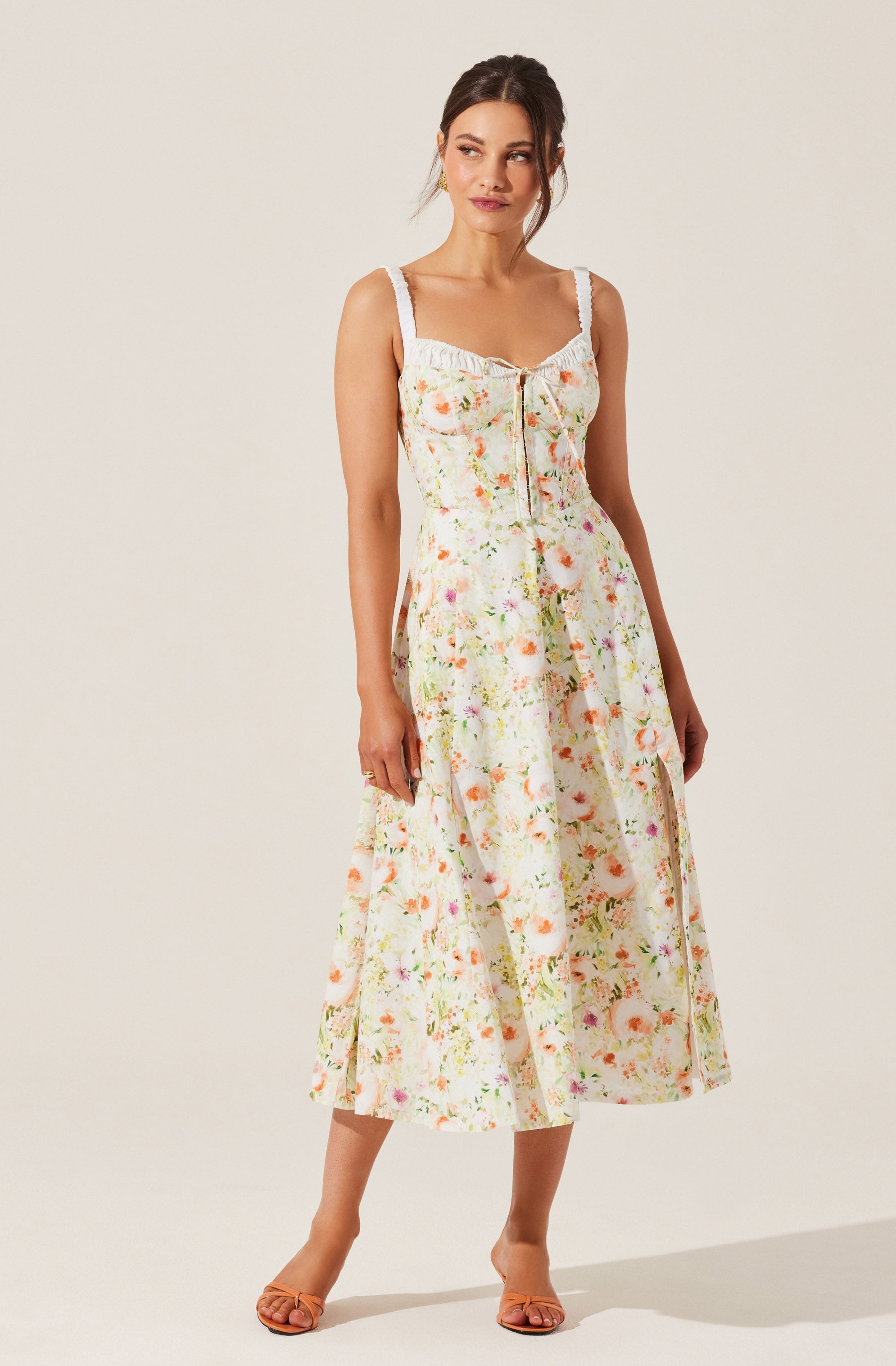 Julietta Floral Corset Midi Dress