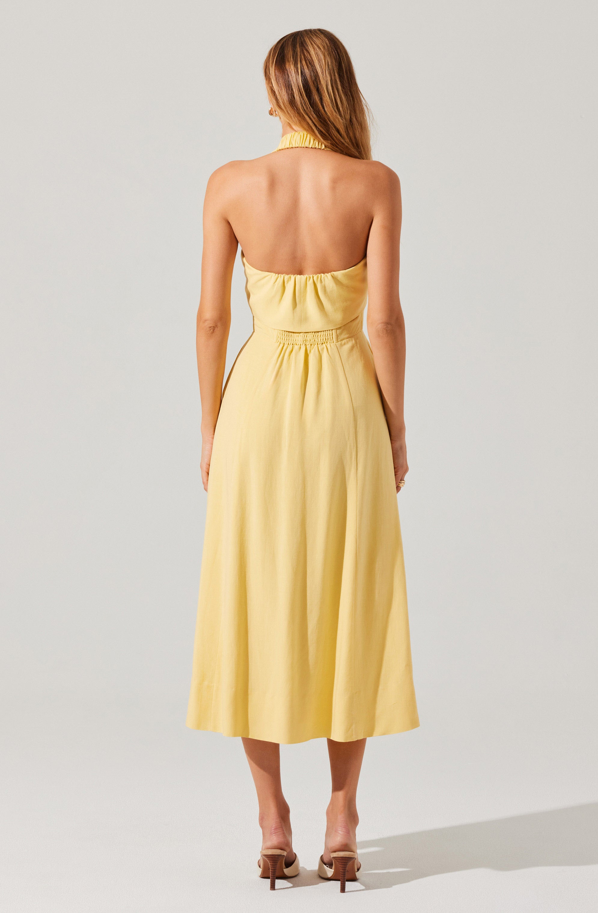 Katherine Linen-Blend Halter Dress