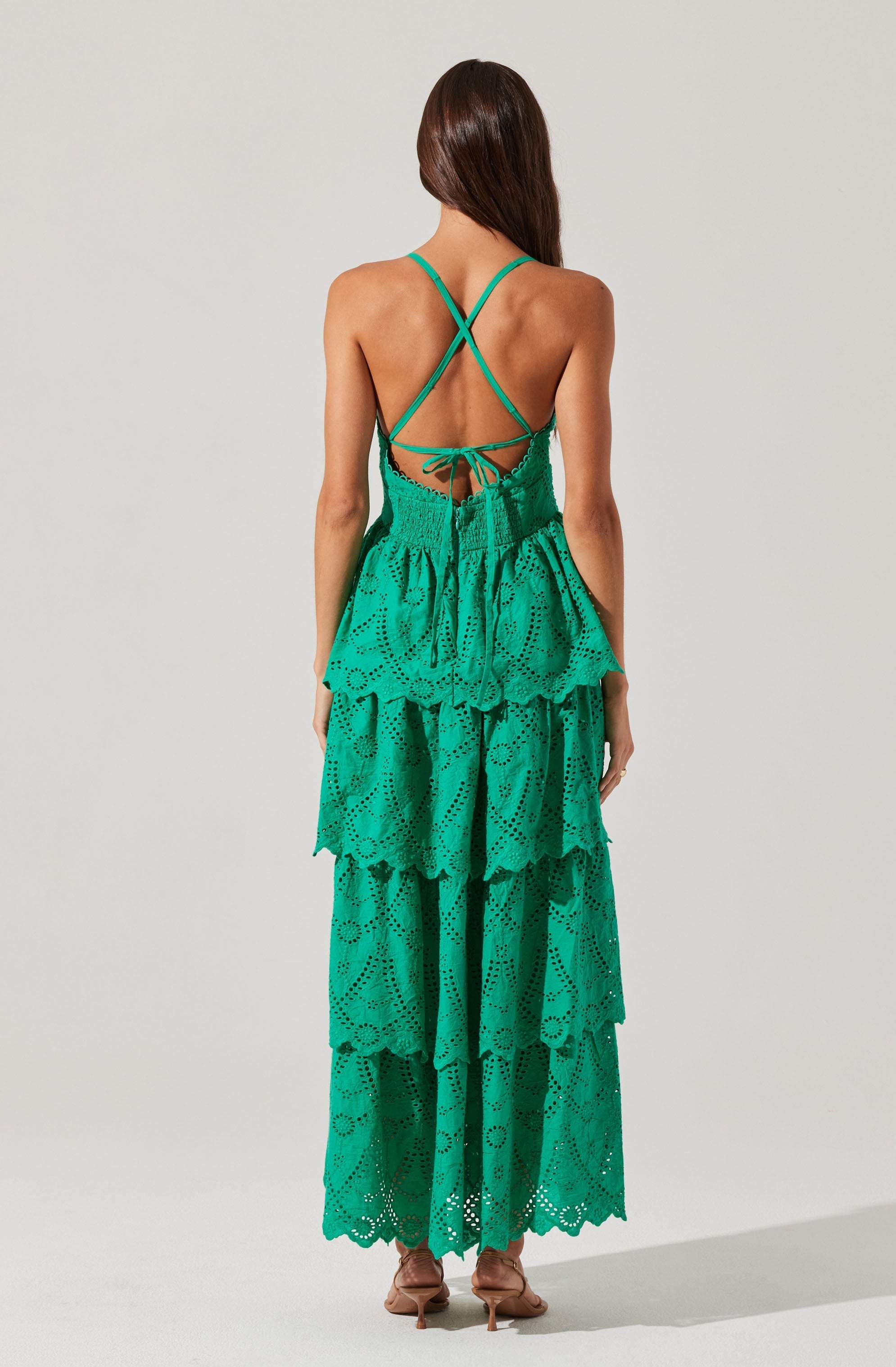 Faeryn Eyelet Tiered Maxi Dress