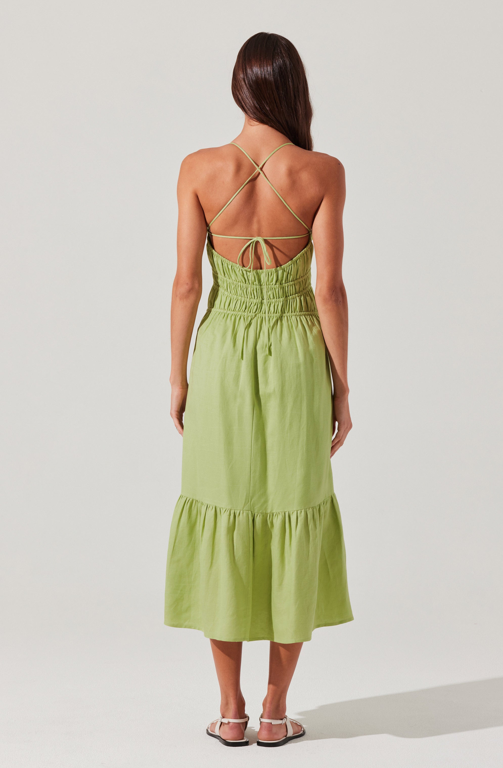 Eleni Linen-Blend Midi Dress