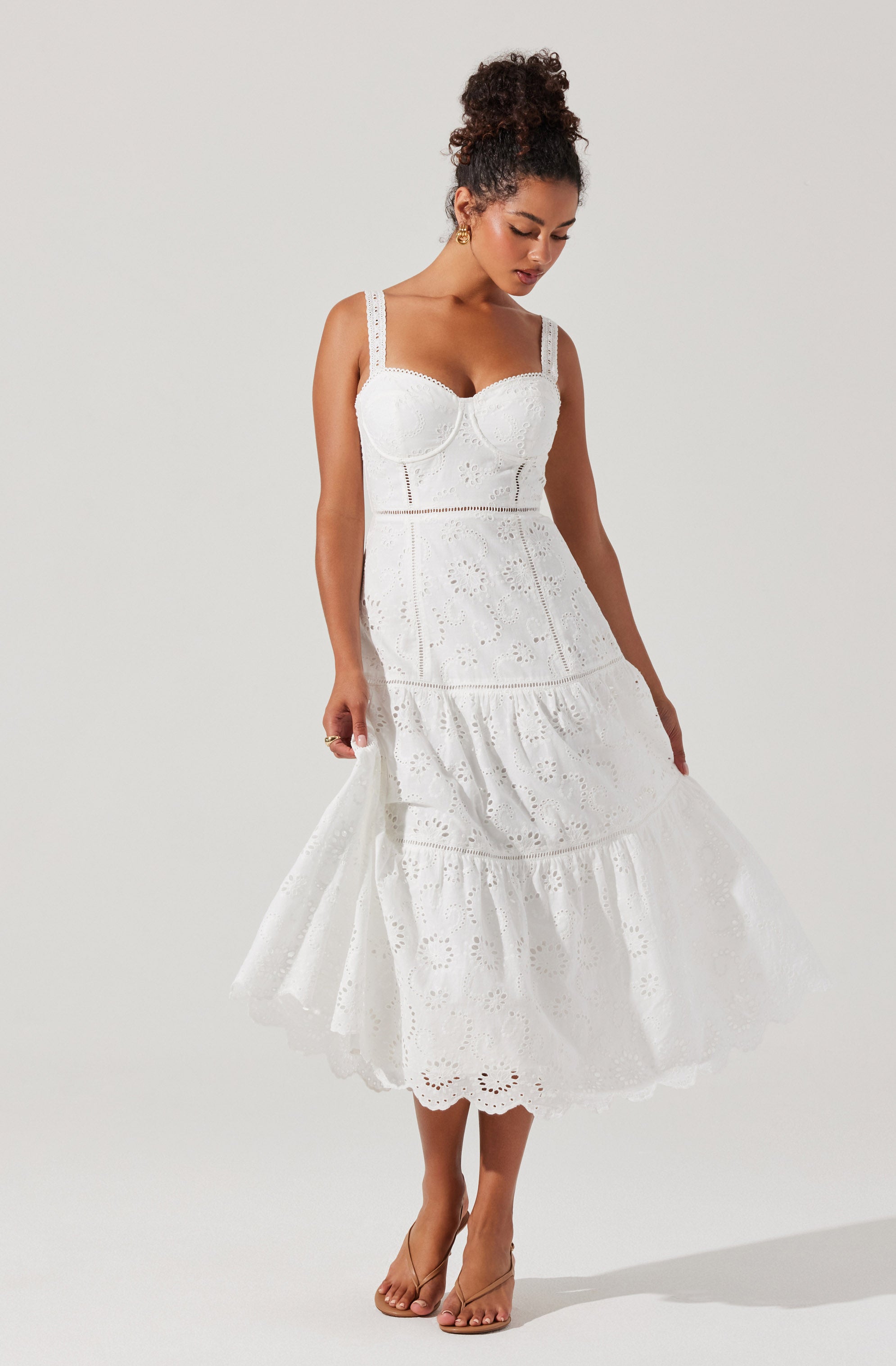 Pellagia Eyelet Midi Dress