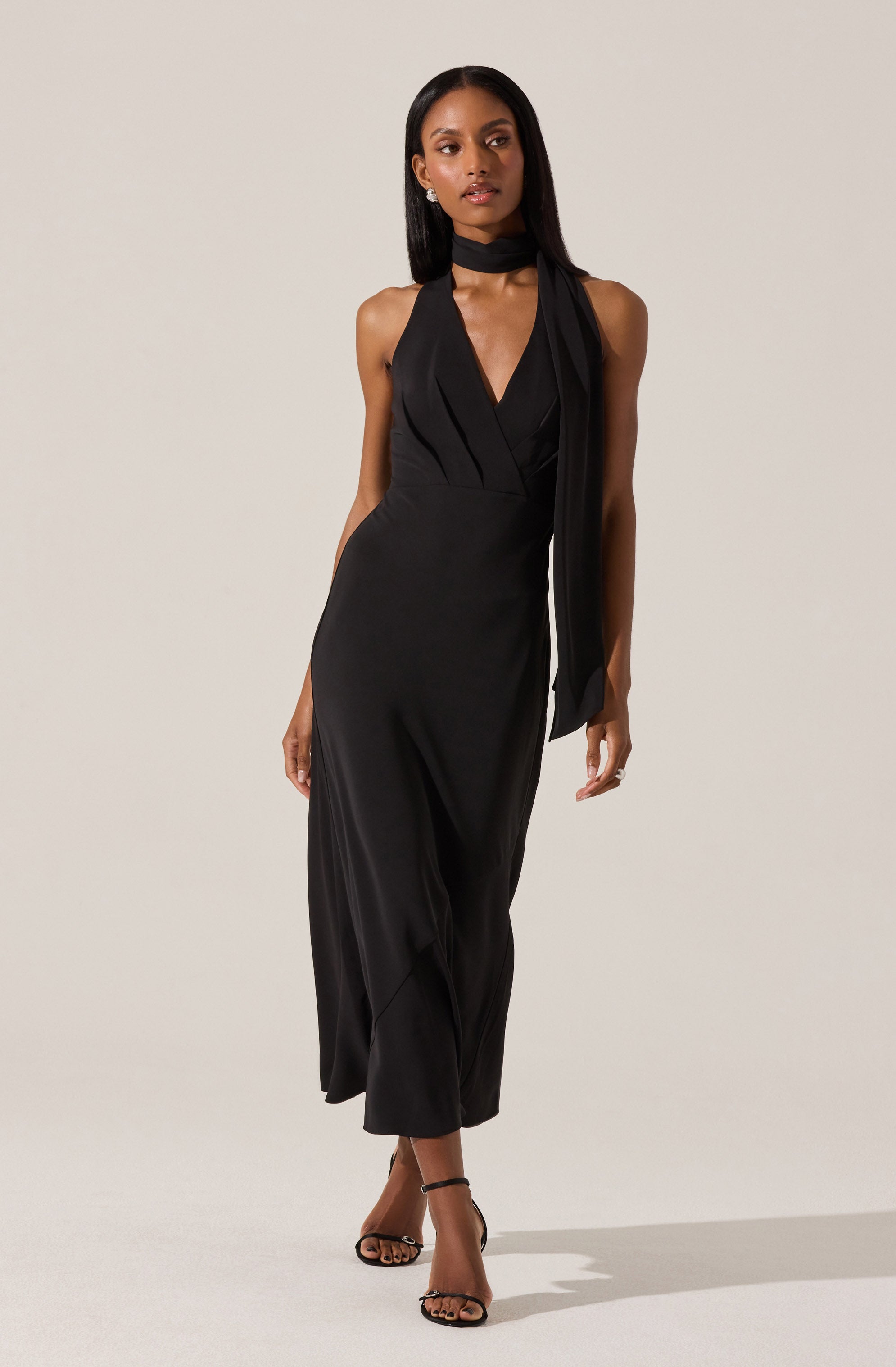 Hilaire Halter Midi Dress