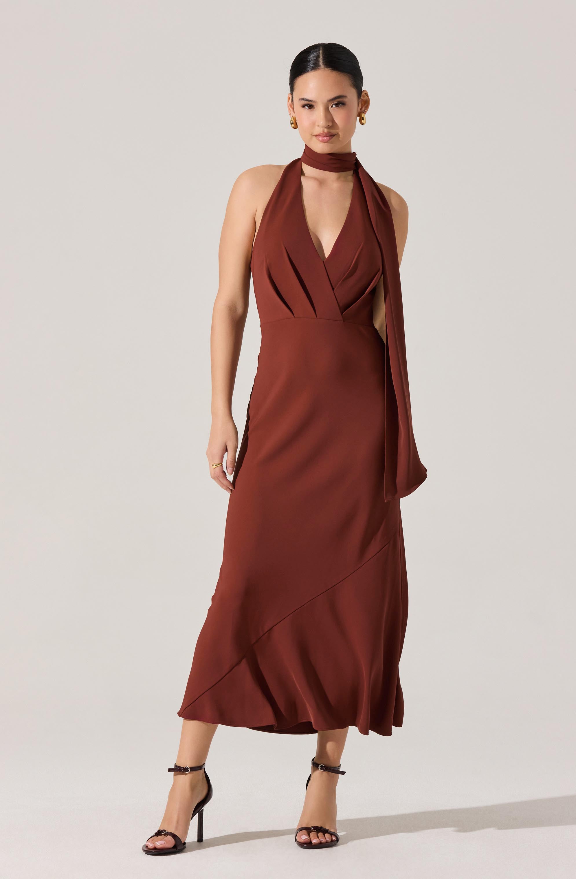 Hilaire Halter Midi Dress
