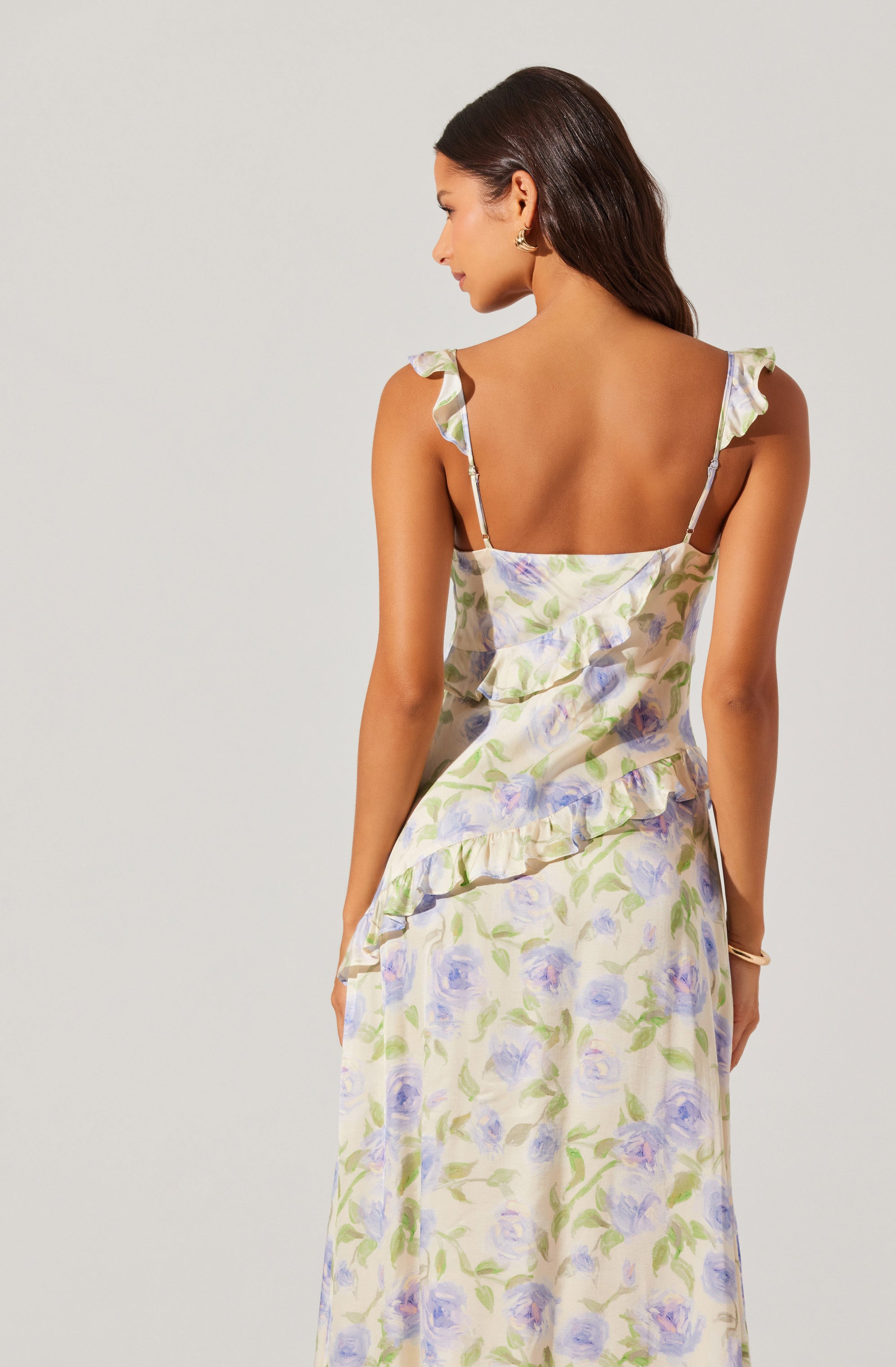 Rosalina Satin Floral Midi Dress