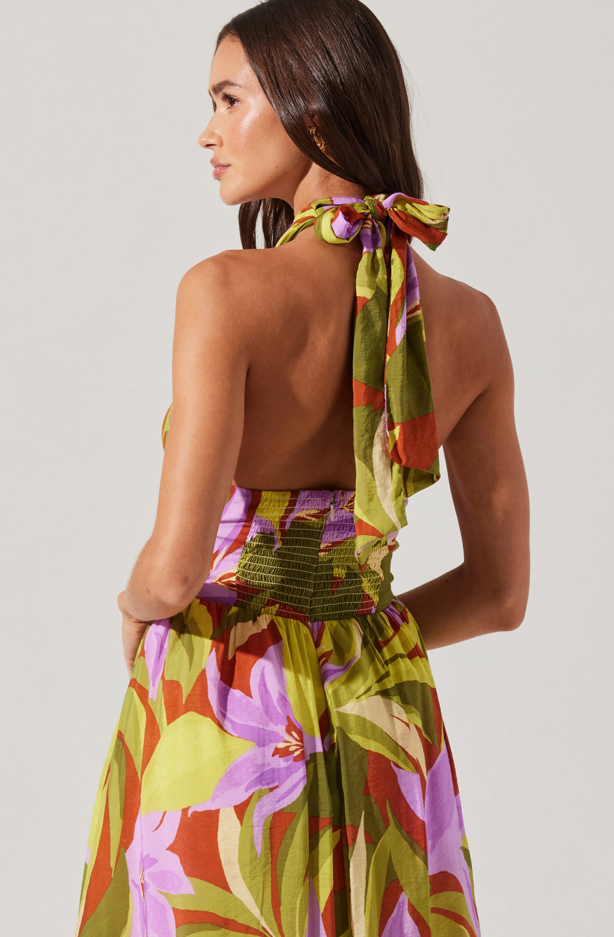 Kalia Halter Floral Midi Dress