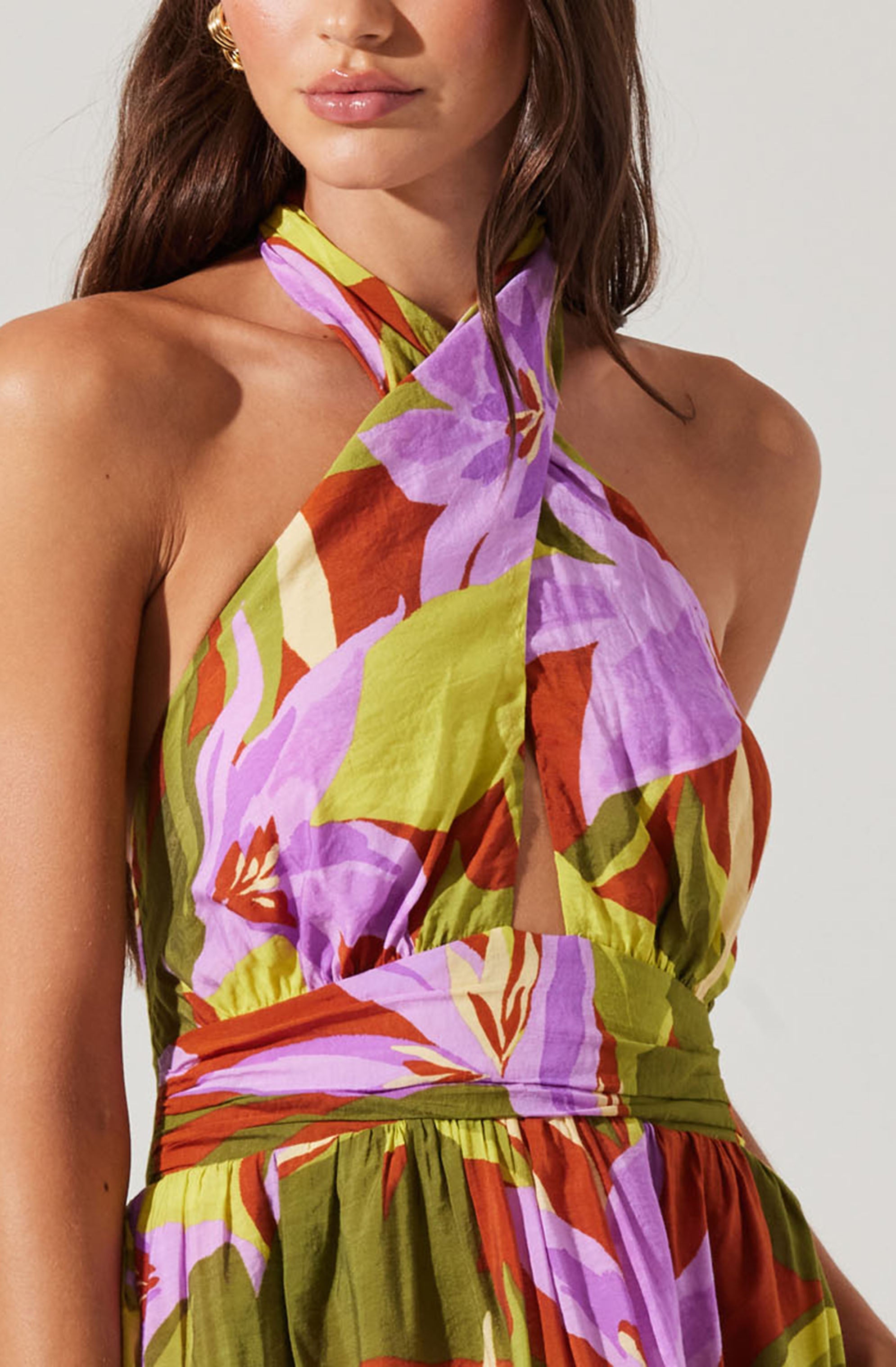 Kalia Halter Floral Midi Dress