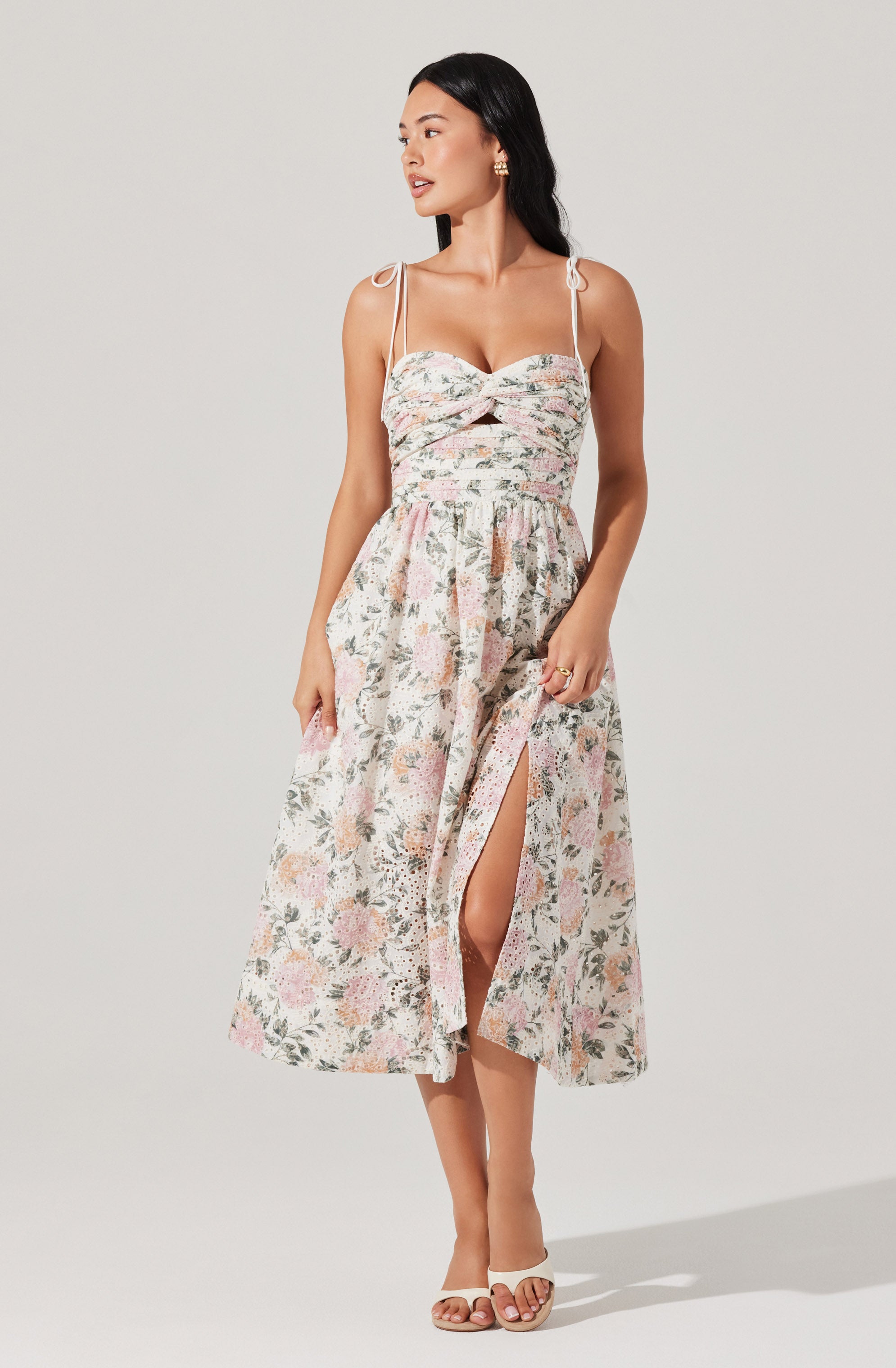 Sariah Pleated Floral Midi Dress