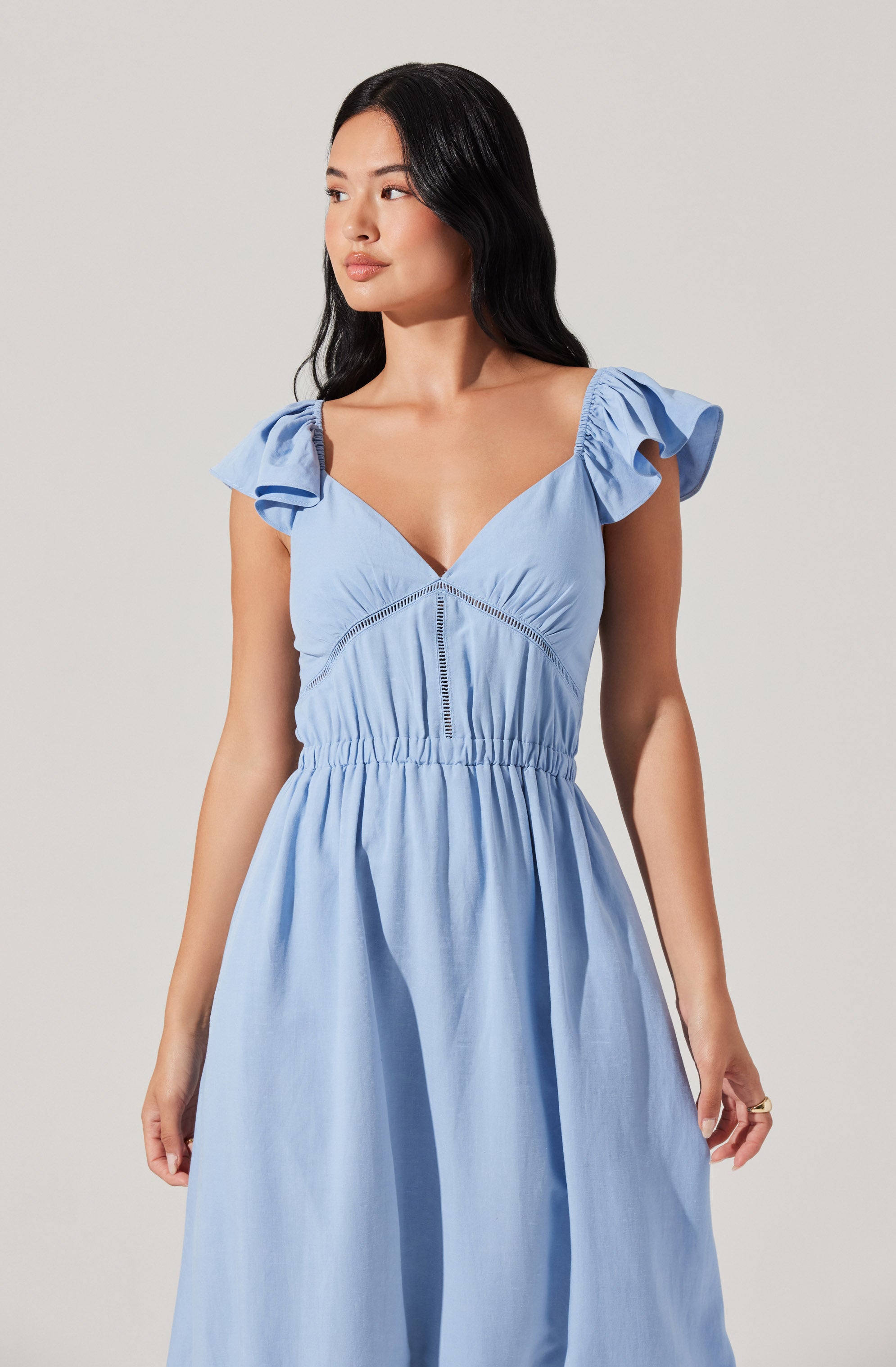 Odeletta Embroidered Floral Trim Dress